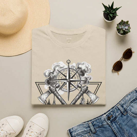 Compass & Axes Wilderness T-Shirt — Adventure Camping Forest Graphic