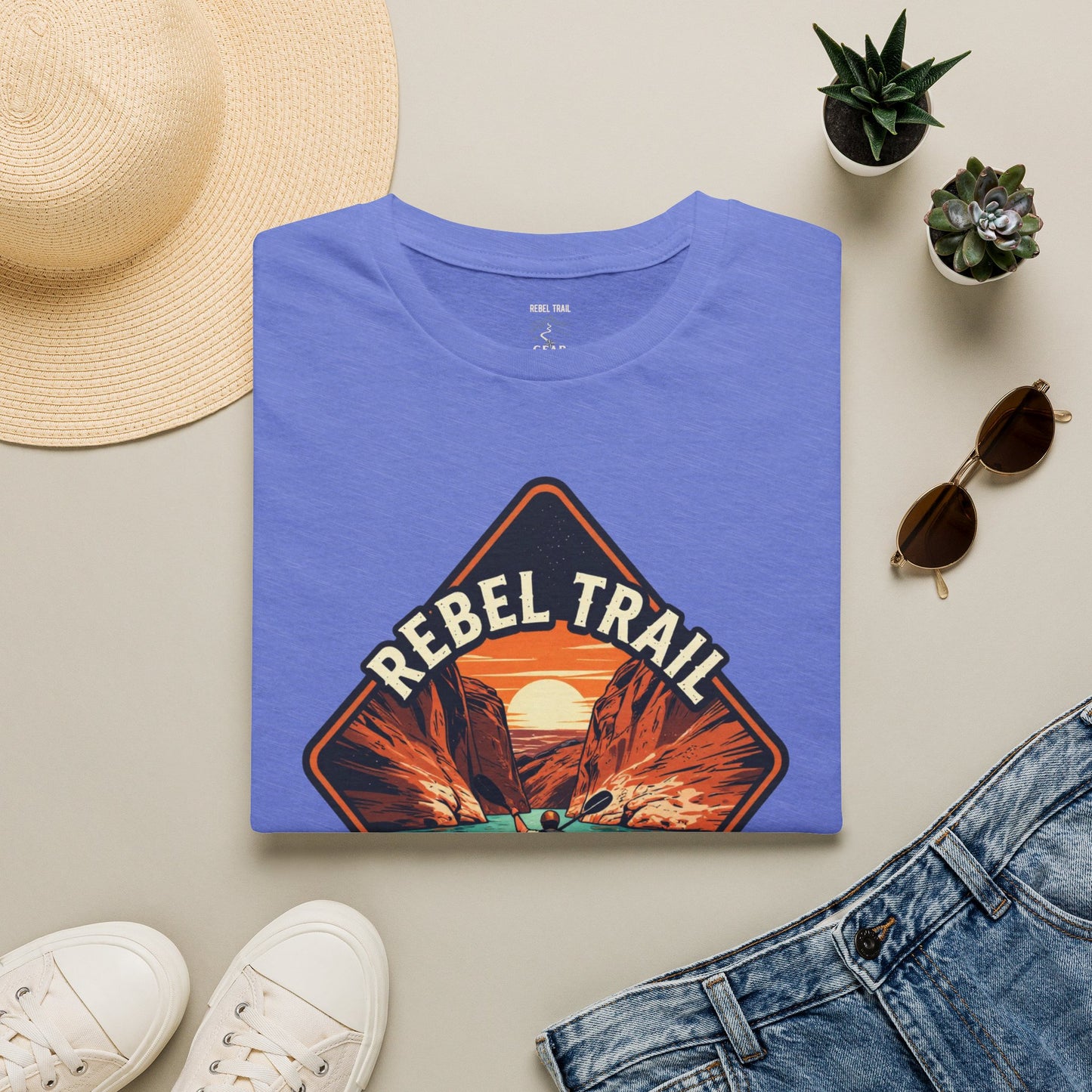 Rebel Trail Canyon Crusher T‑Shirt — Retro Desert Adventure Graphic Tee