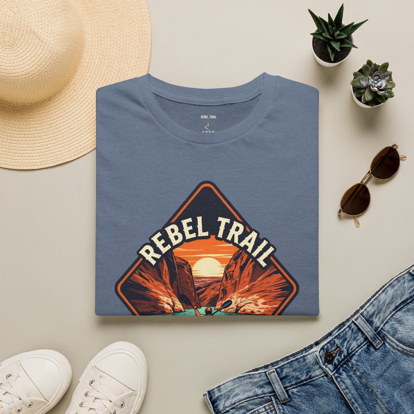 Rebel Trail Canyon Crusher T‑Shirt — Retro Desert Adventure Graphic Tee