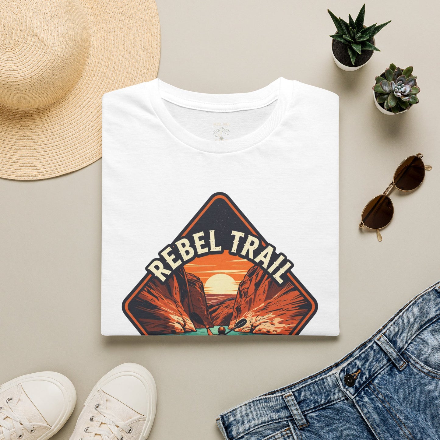 Rebel Trail Canyon Crusher T‑Shirt — Retro Desert Adventure Graphic Tee