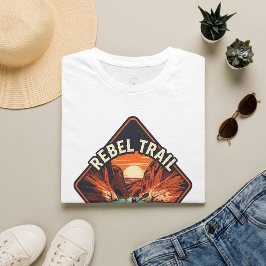 Rebel Trail Canyon Crusher T‑Shirt — Retro Desert Adventure Graphic Tee