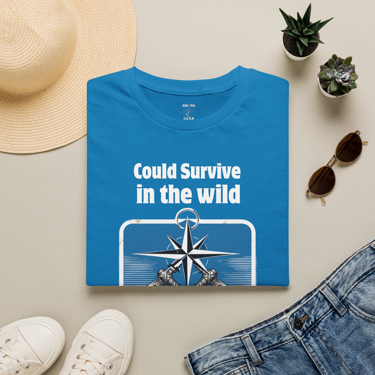 Could Survive in the Wild T-Shirt — Funny Camping Outdoor Tee ("Could Survive in the wild / choose not to")