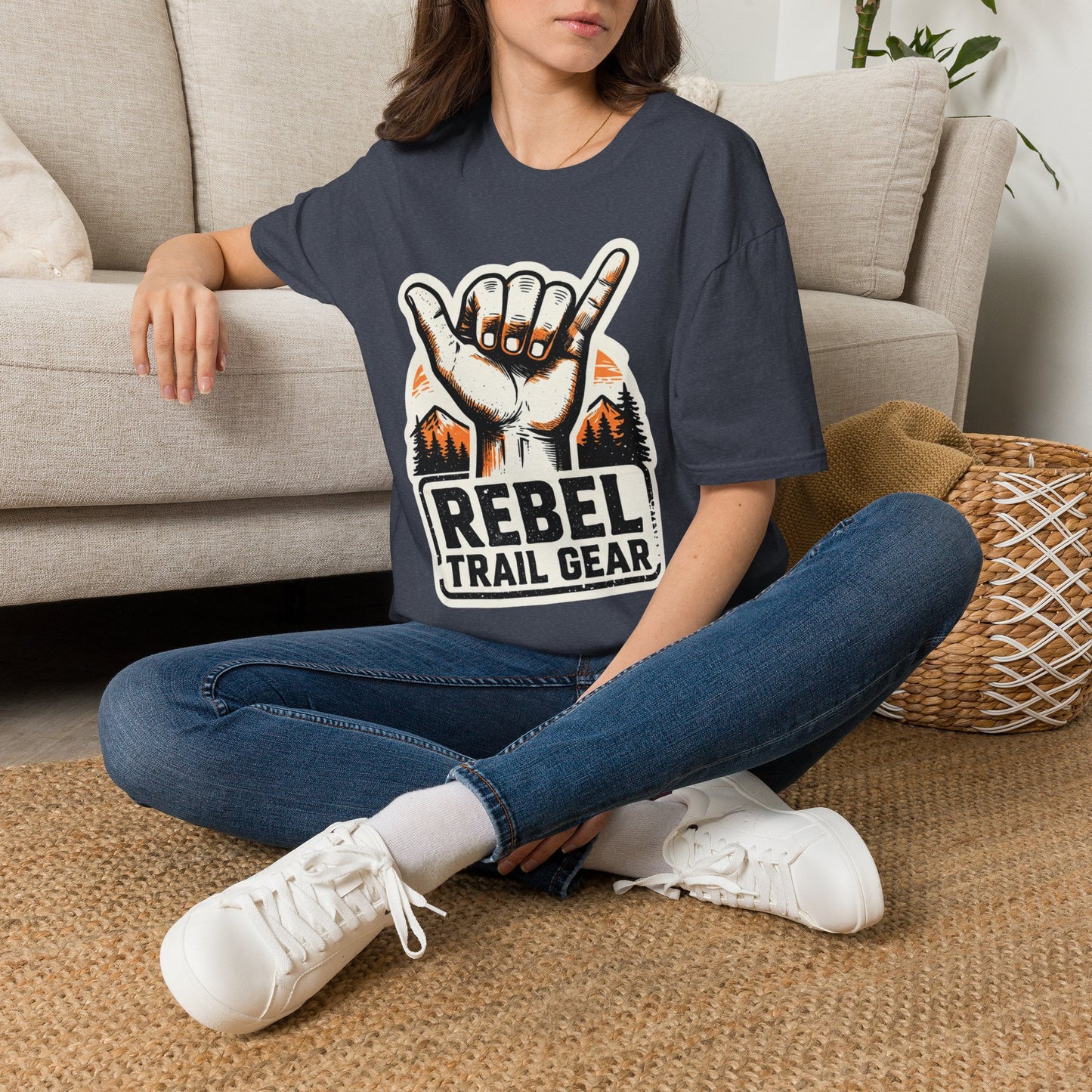 Shaka Hand Trail T‑Shirt — Rebel Trail Gear Outdoor Adventure Tee