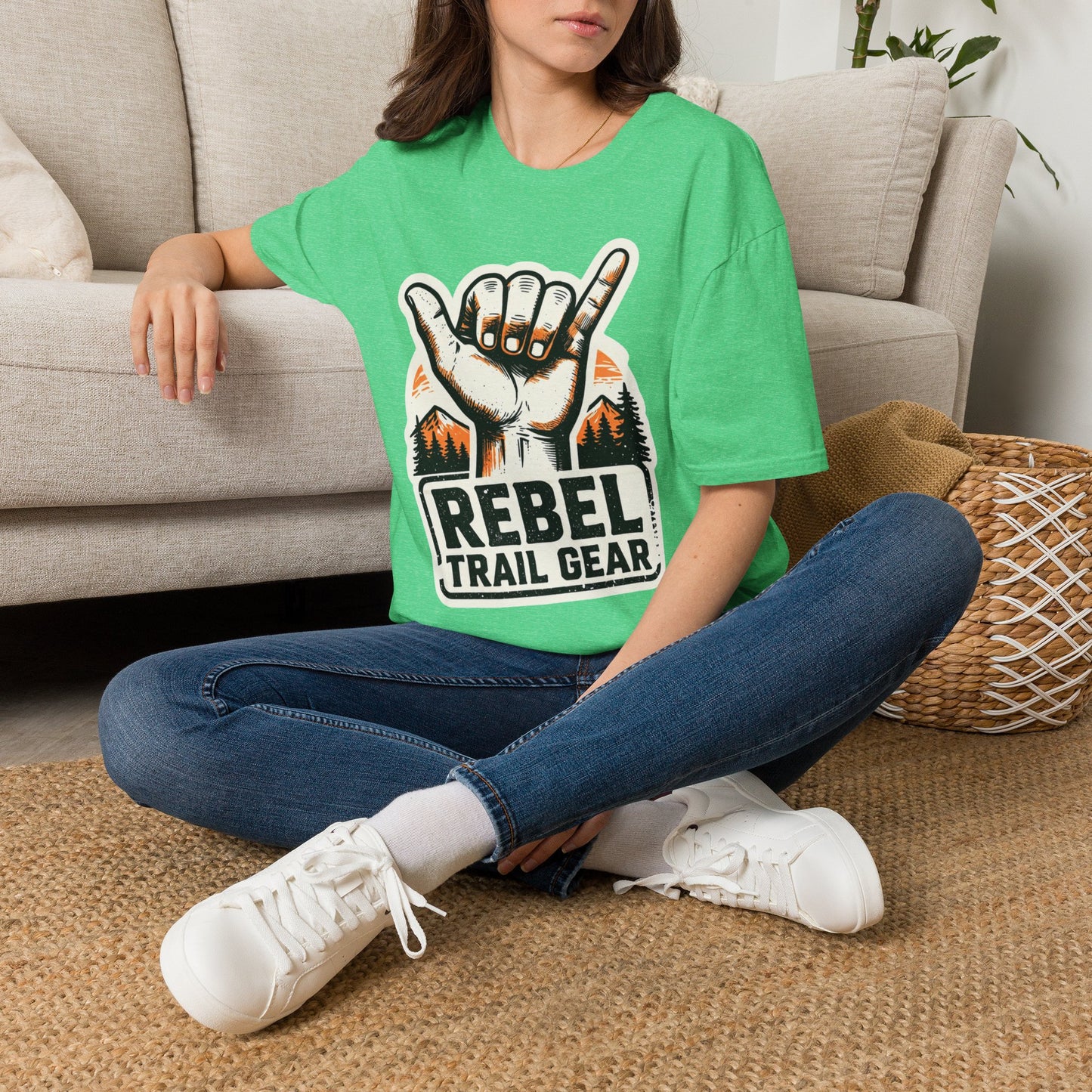 Shaka Hand Trail T‑Shirt — Rebel Trail Gear Outdoor Adventure Tee