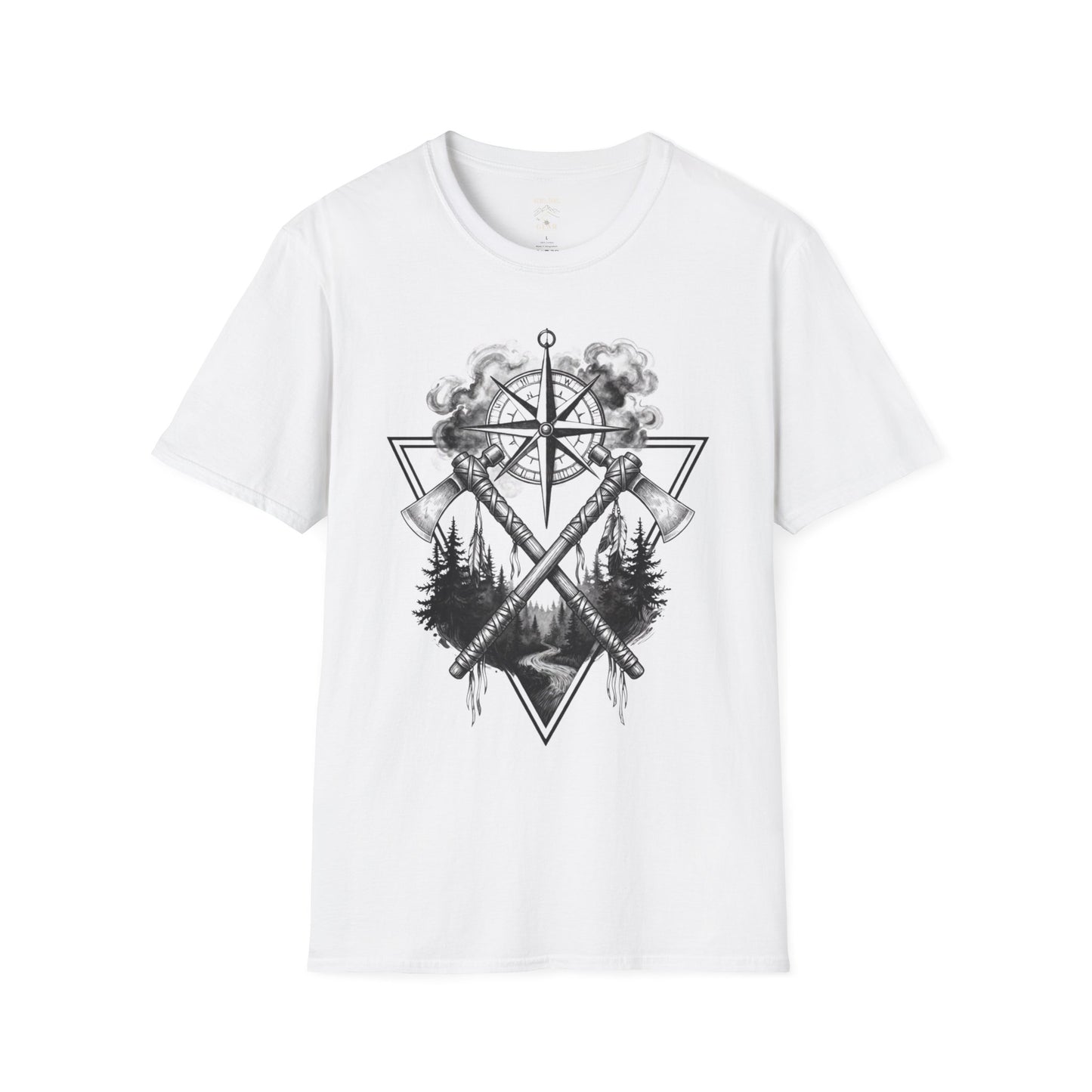 Compass & Axes Wilderness T-Shirt — Adventure Camping Forest Graphic