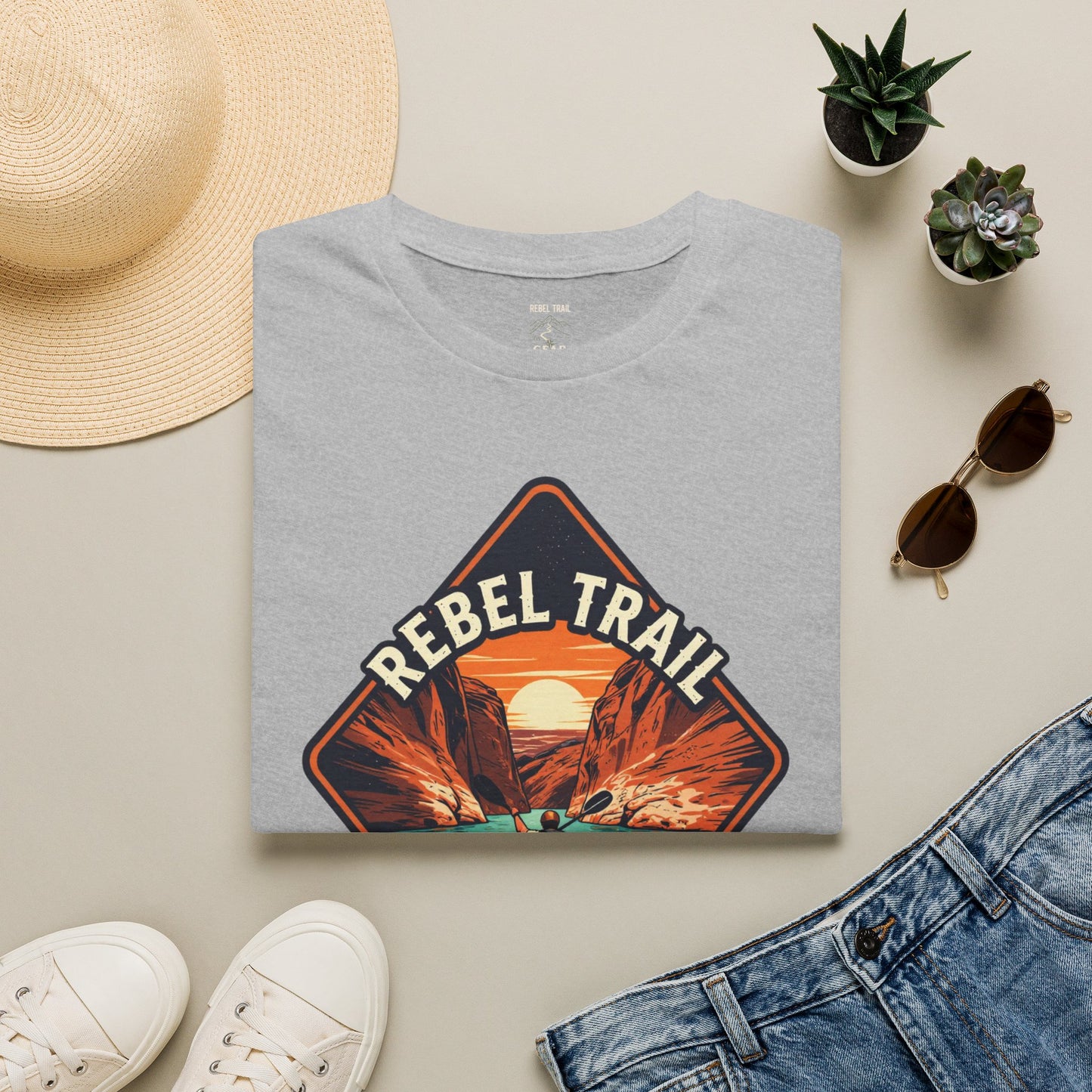 Rebel Trail Canyon Crusher T‑Shirt — Retro Desert Adventure Graphic Tee