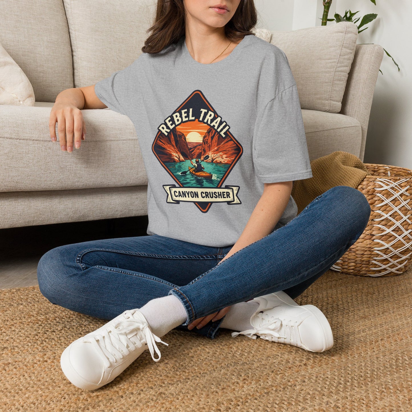 Rebel Trail Canyon Crusher T‑Shirt — Retro Desert Adventure Graphic Tee