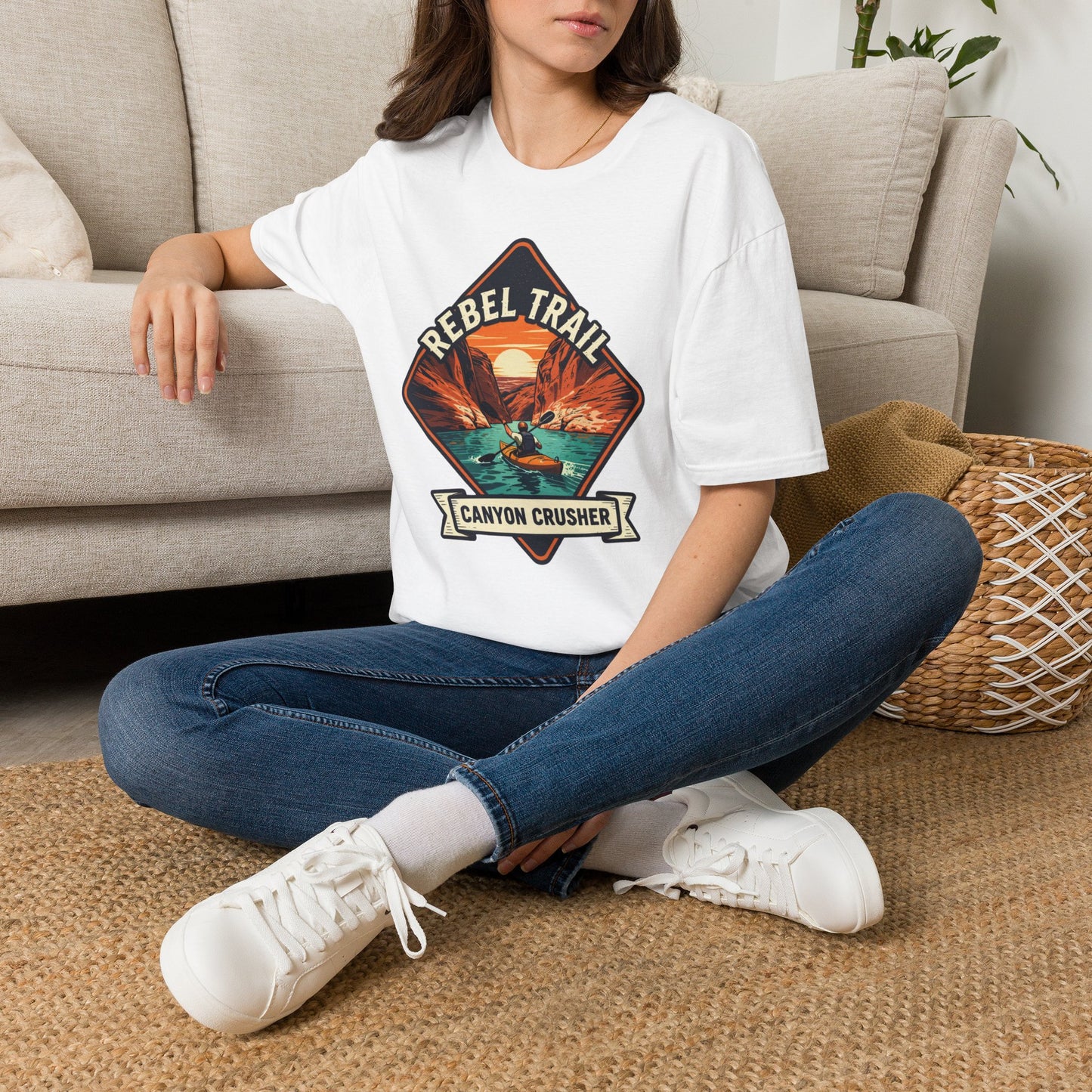 Rebel Trail Canyon Crusher T‑Shirt — Retro Desert Adventure Graphic Tee