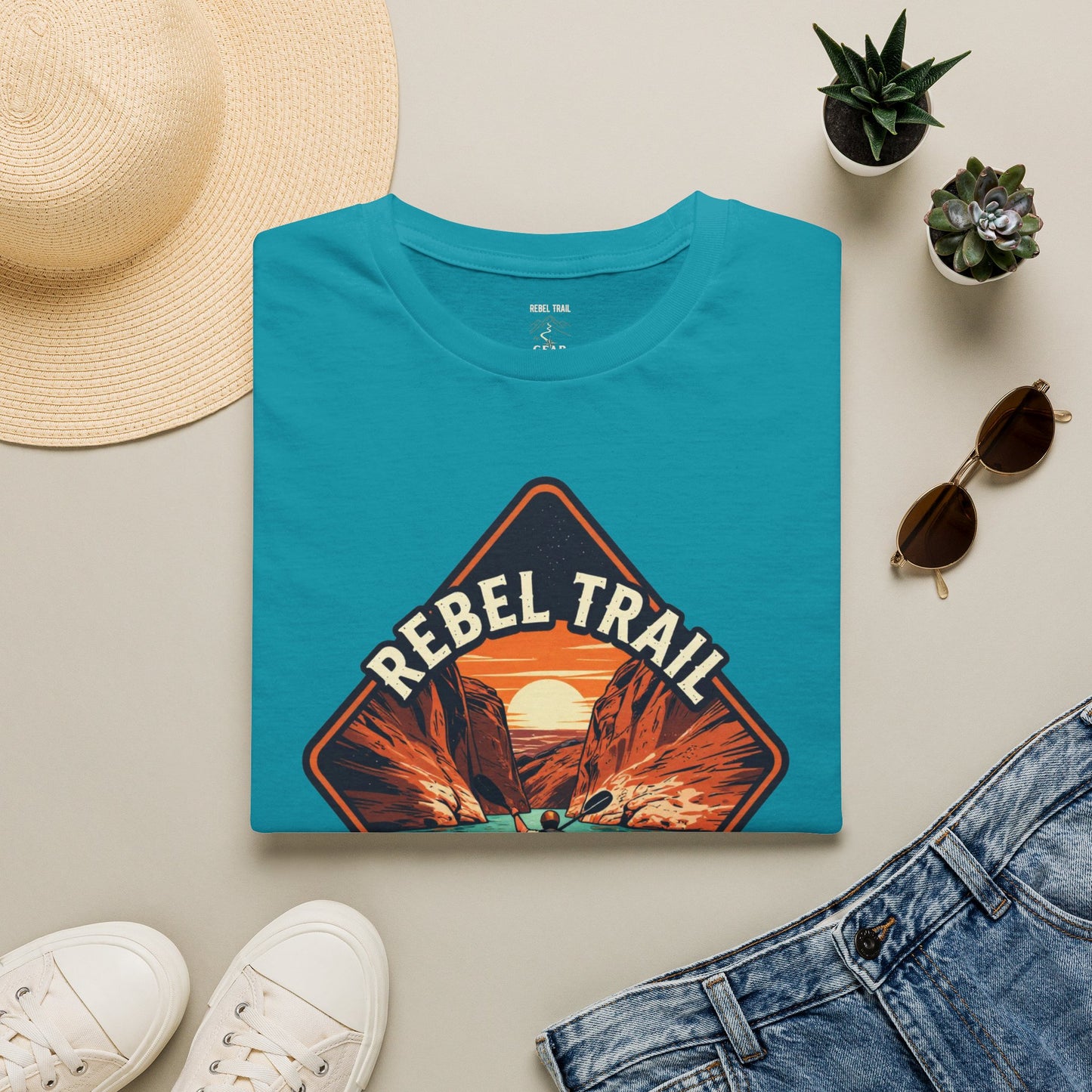 Rebel Trail Canyon Crusher T‑Shirt — Retro Desert Adventure Graphic Tee