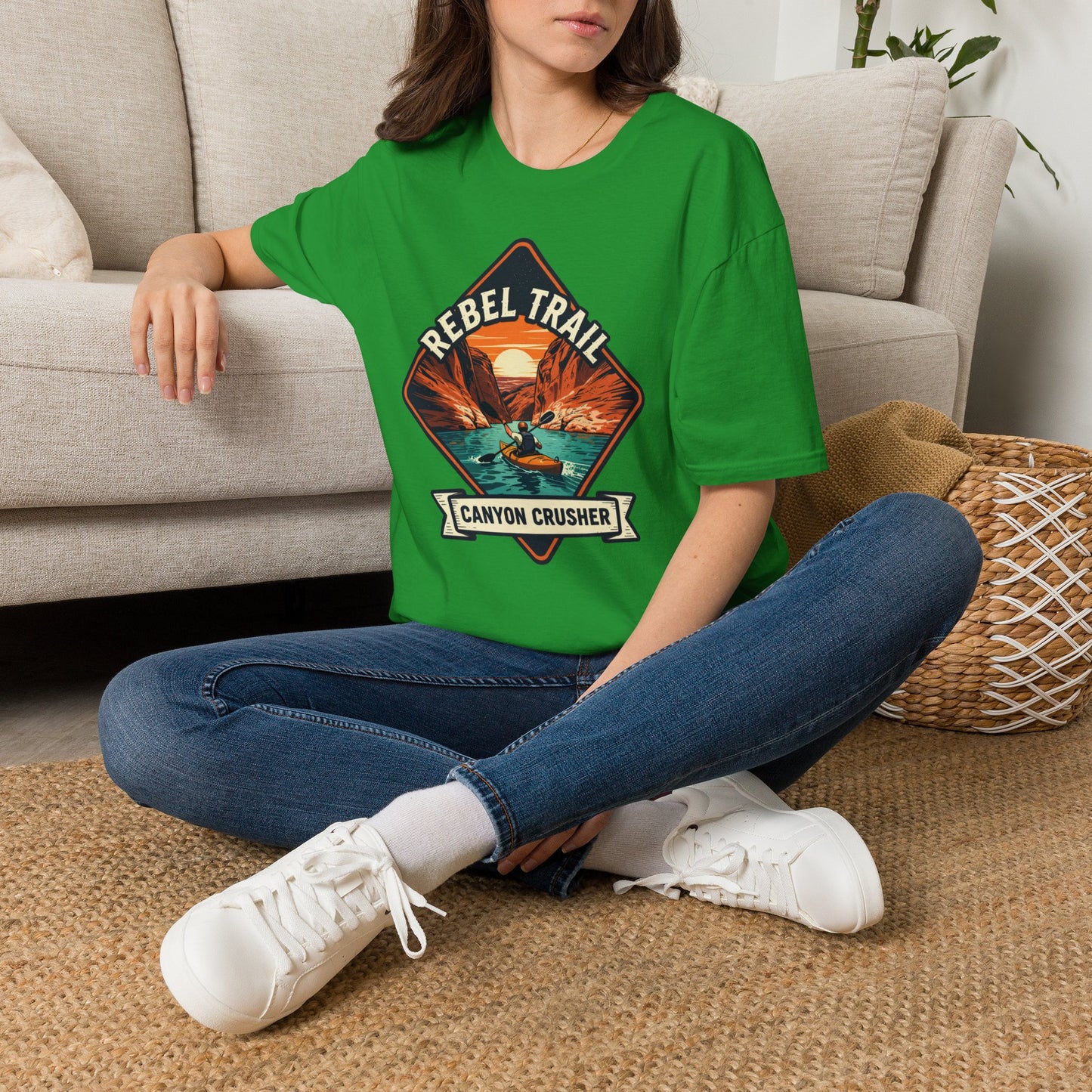 Rebel Trail Canyon Crusher T‑Shirt — Retro Desert Adventure Graphic Tee