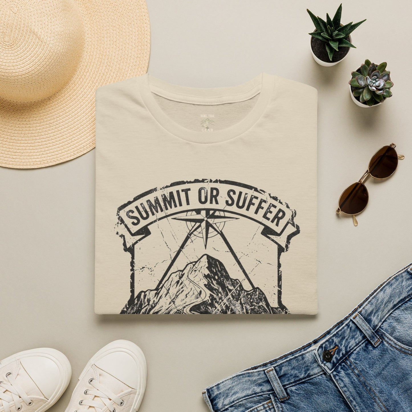 Summit or Suffer Mountain T-Shirt — Funny Hiking Outdoor Adventure Tee