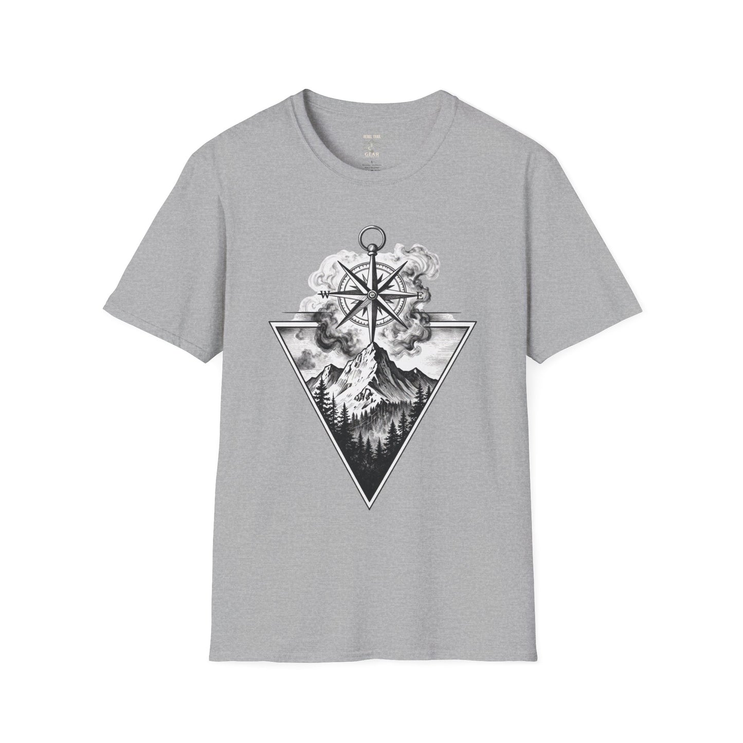 Compass & Mountain Graphic Tee — Adventure Travel Shirt