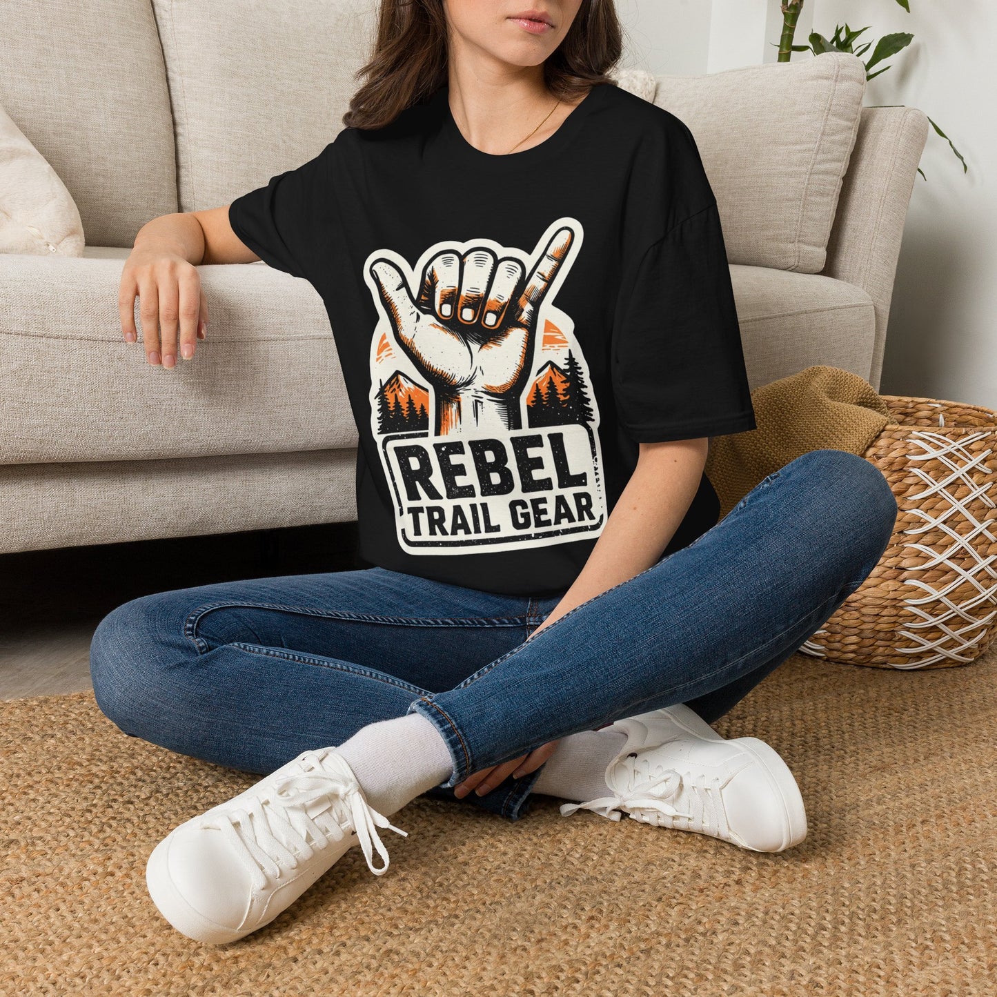 Shaka Hand Trail T‑Shirt — Rebel Trail Gear Outdoor Adventure Tee