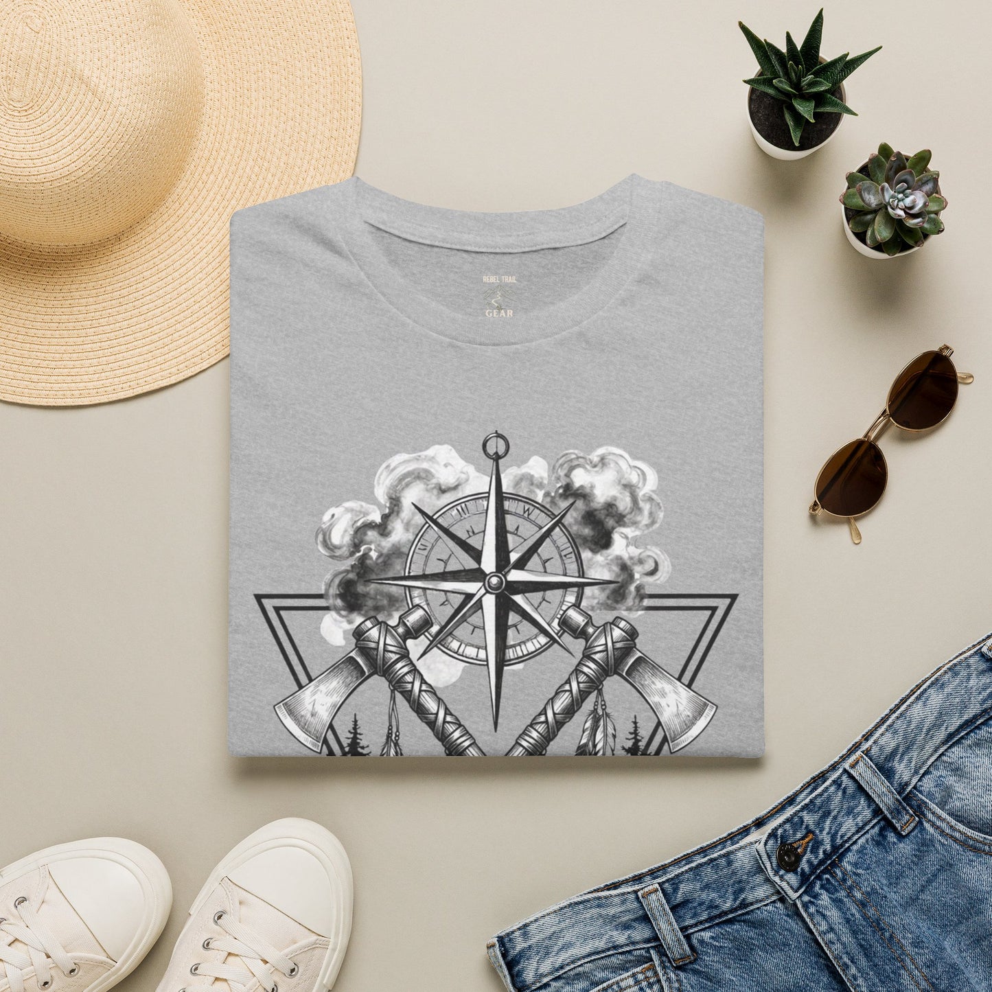 Compass & Axes Wilderness T-Shirt — Adventure Camping Forest Graphic