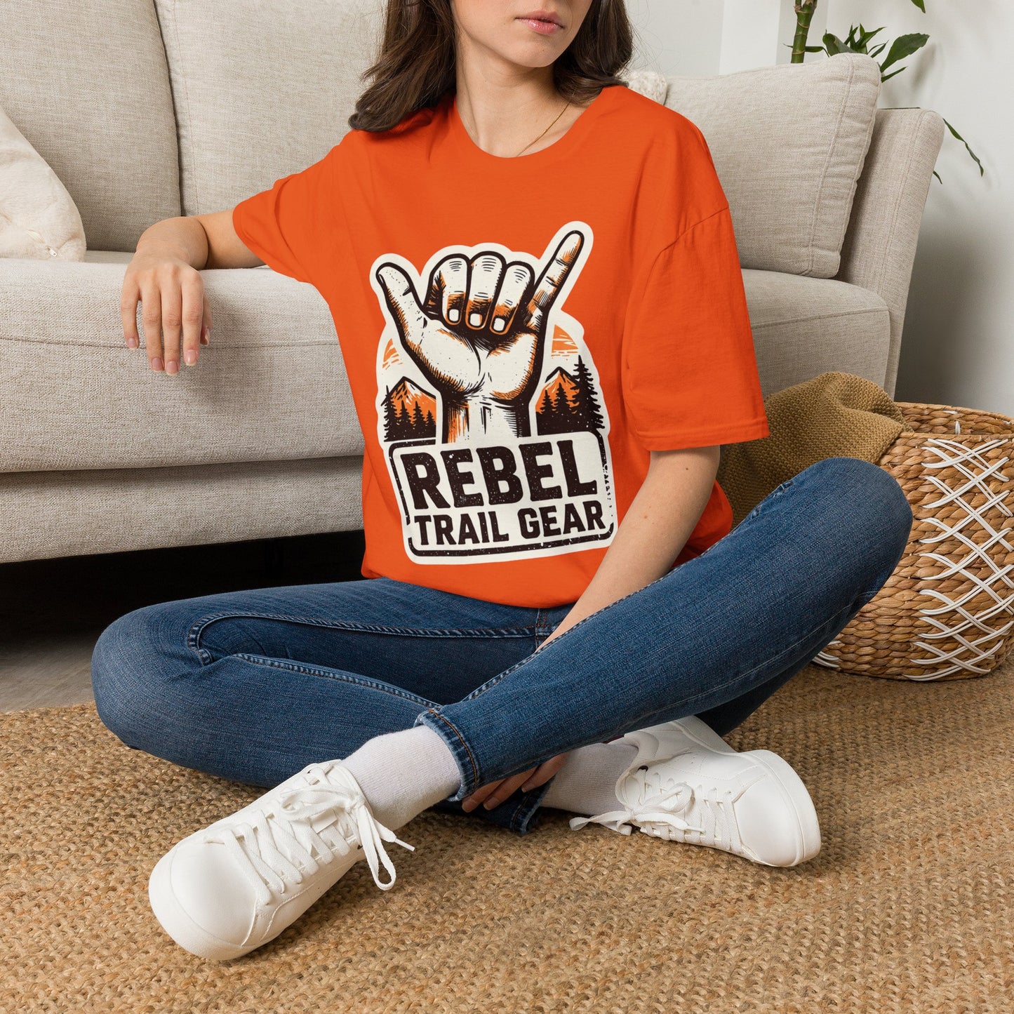 Shaka Hand Trail T‑Shirt — Rebel Trail Gear Outdoor Adventure Tee