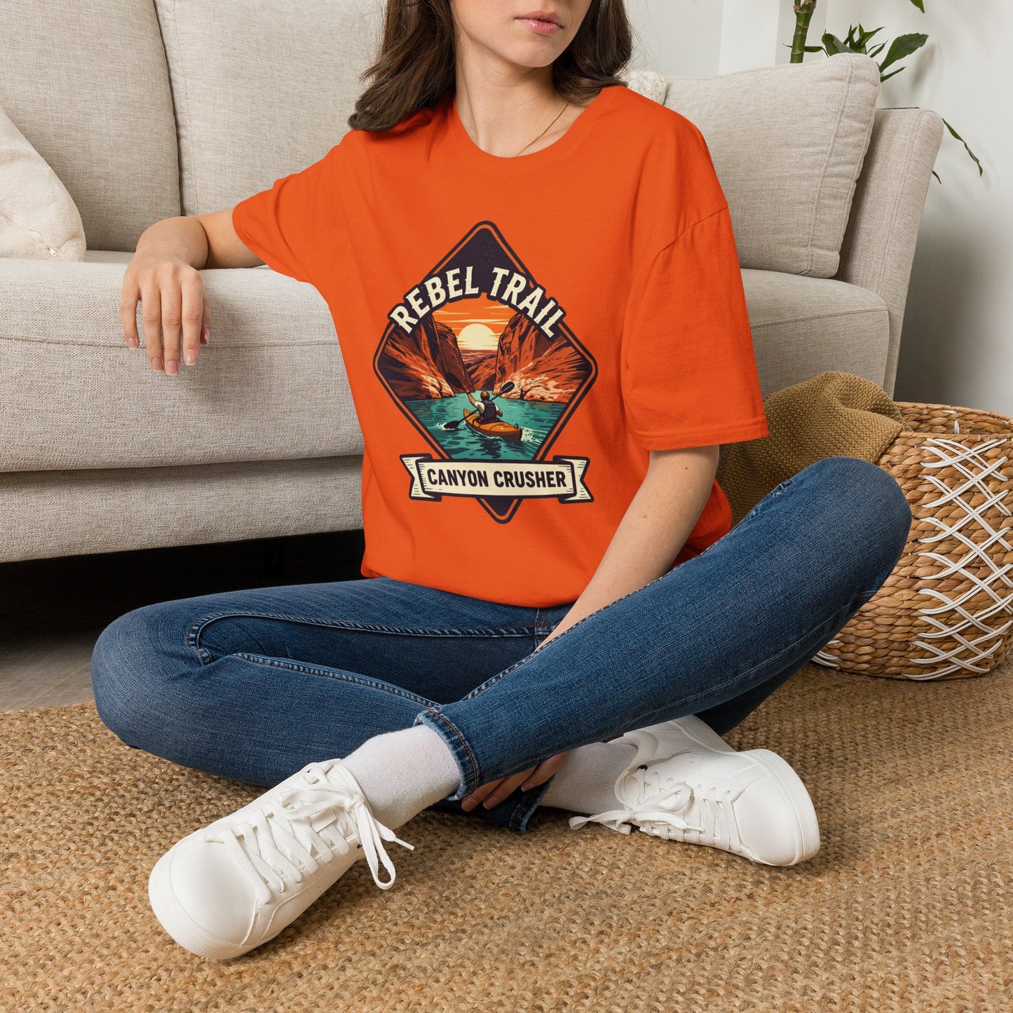 Rebel Trail Canyon Crusher T‑Shirt — Retro Desert Adventure Graphic Tee