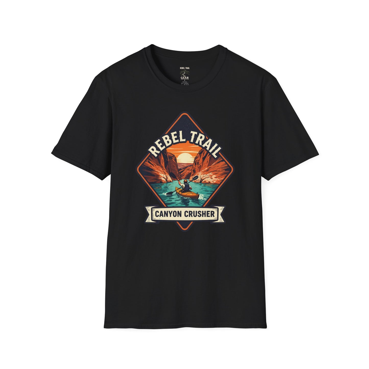 Rebel Trail Canyon Crusher T‑Shirt — Retro Desert Adventure Graphic Tee