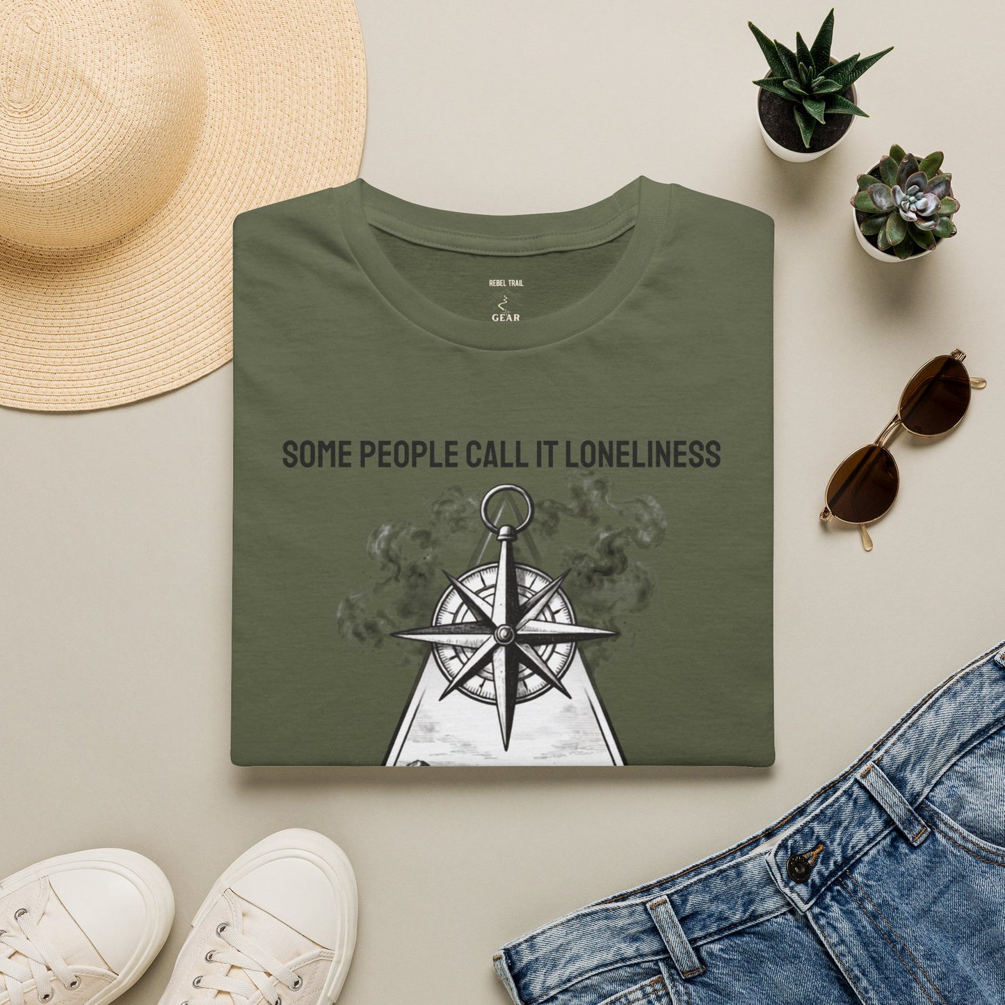 T-Shirt — "Some People Call It Loneliness, Others Call It Peace" Compass Graphic