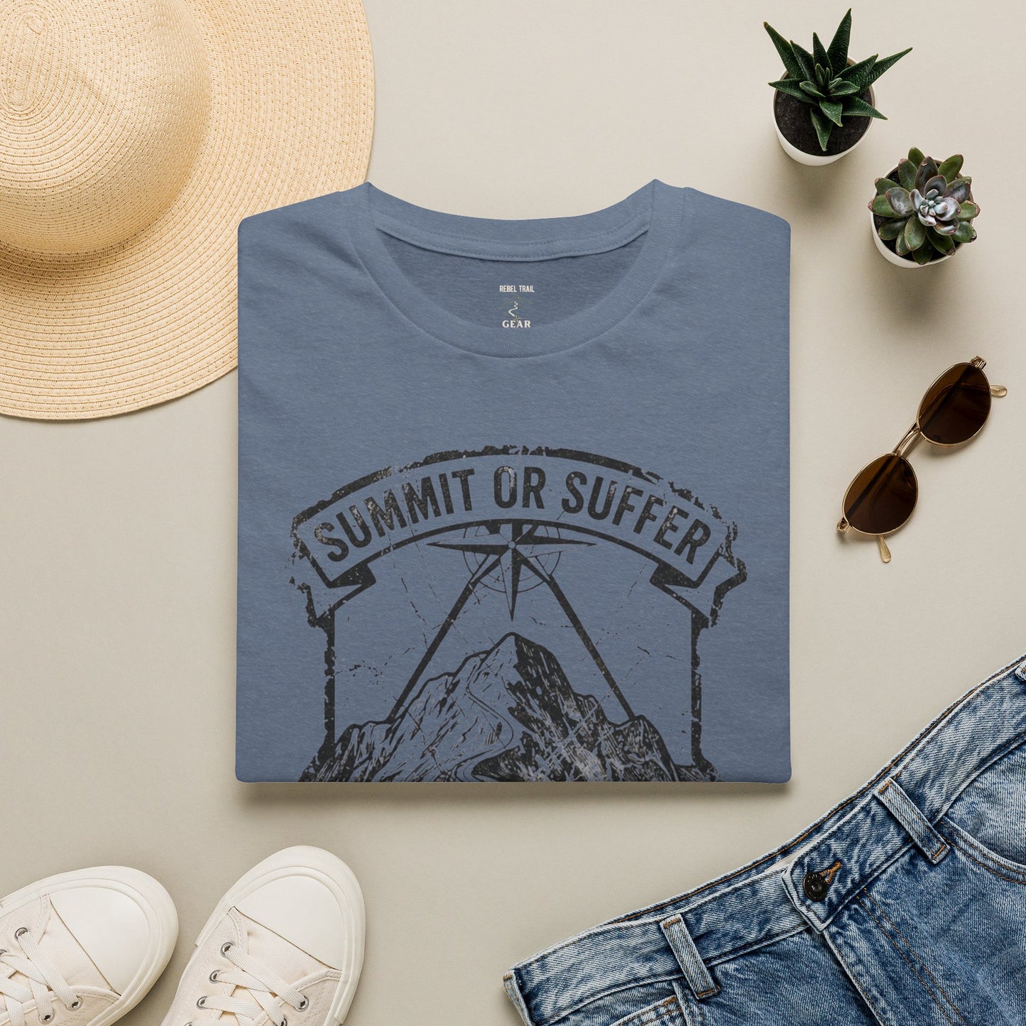 Summit or Suffer Mountain T-Shirt — Funny Hiking Outdoor Adventure Tee