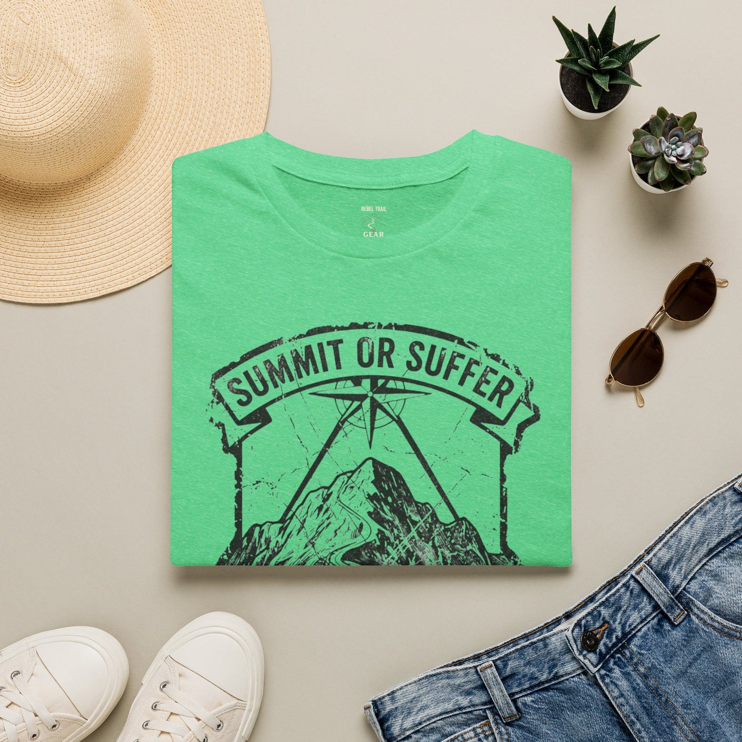 Summit or Suffer Mountain T-Shirt — Funny Hiking Outdoor Adventure Tee