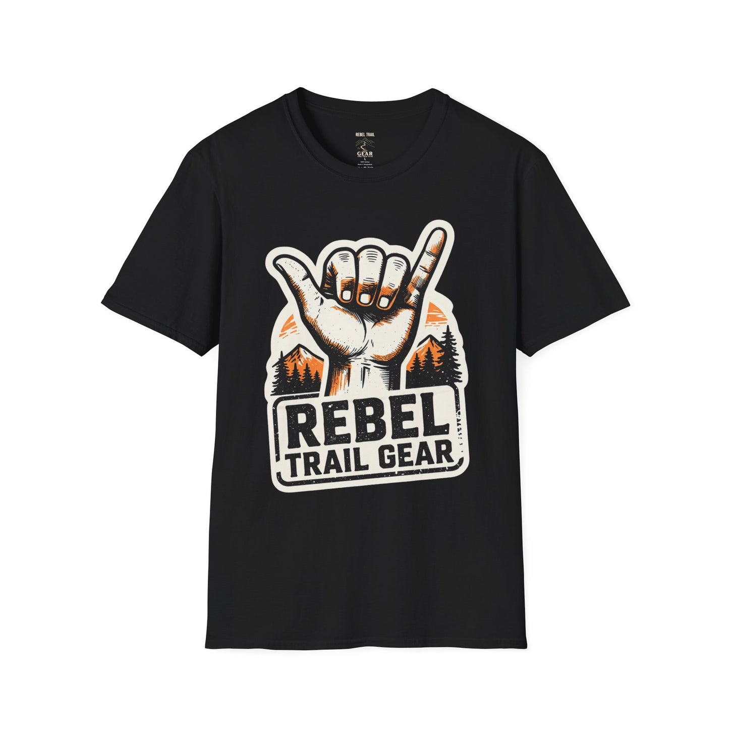 Shaka Hand Trail T‑Shirt — Rebel Trail Gear Outdoor Adventure Tee
