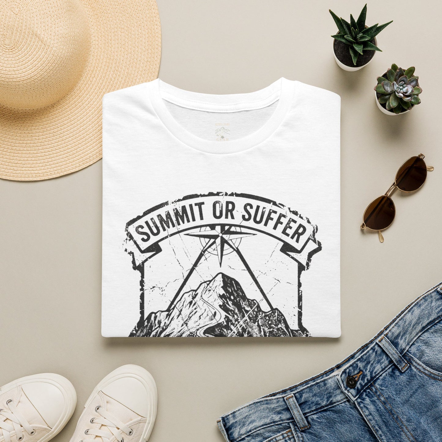 Summit or Suffer Mountain T-Shirt — Funny Hiking Outdoor Adventure Tee