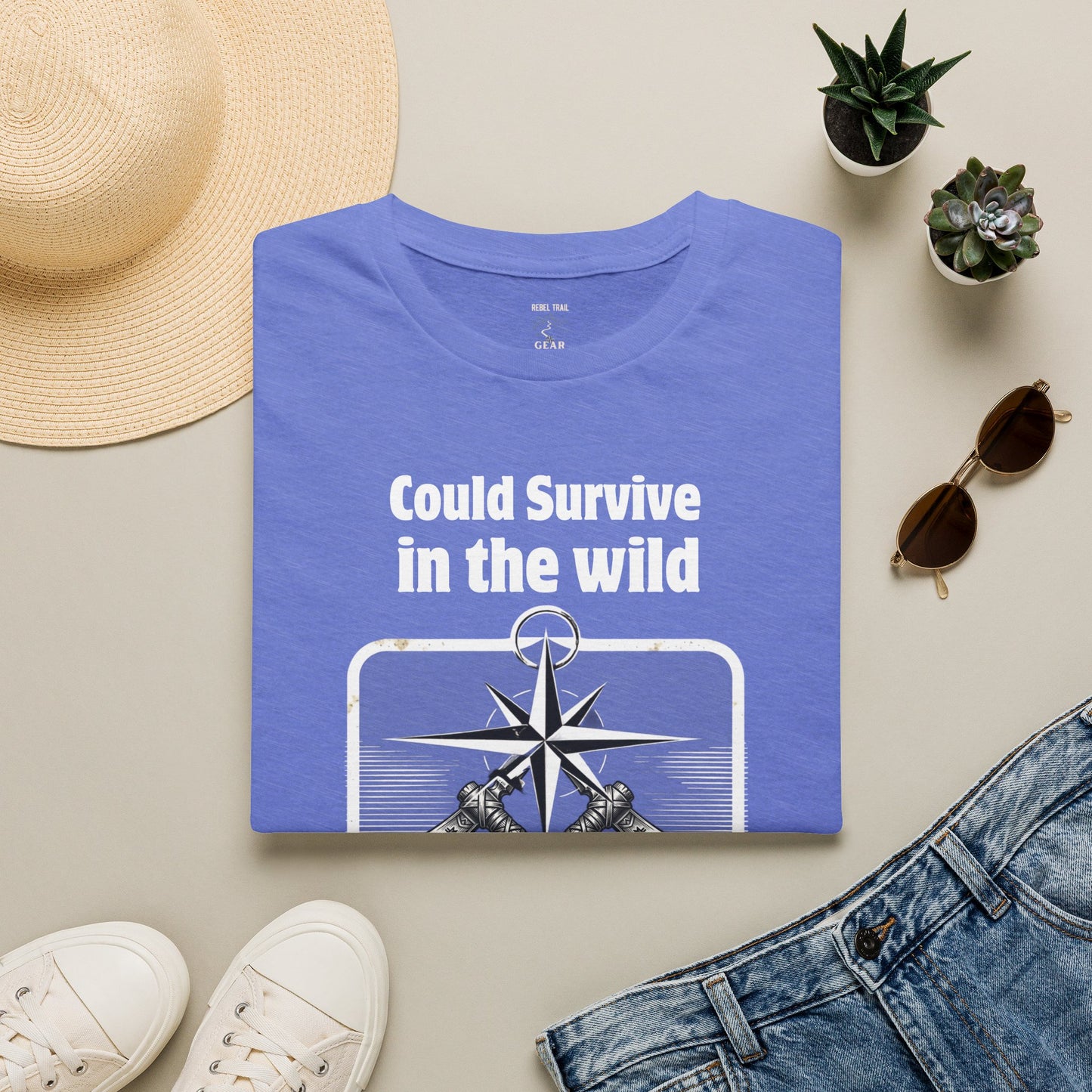 Could Survive in the Wild T-Shirt — Funny Camping Outdoor Tee ("Could Survive in the wild / choose not to")