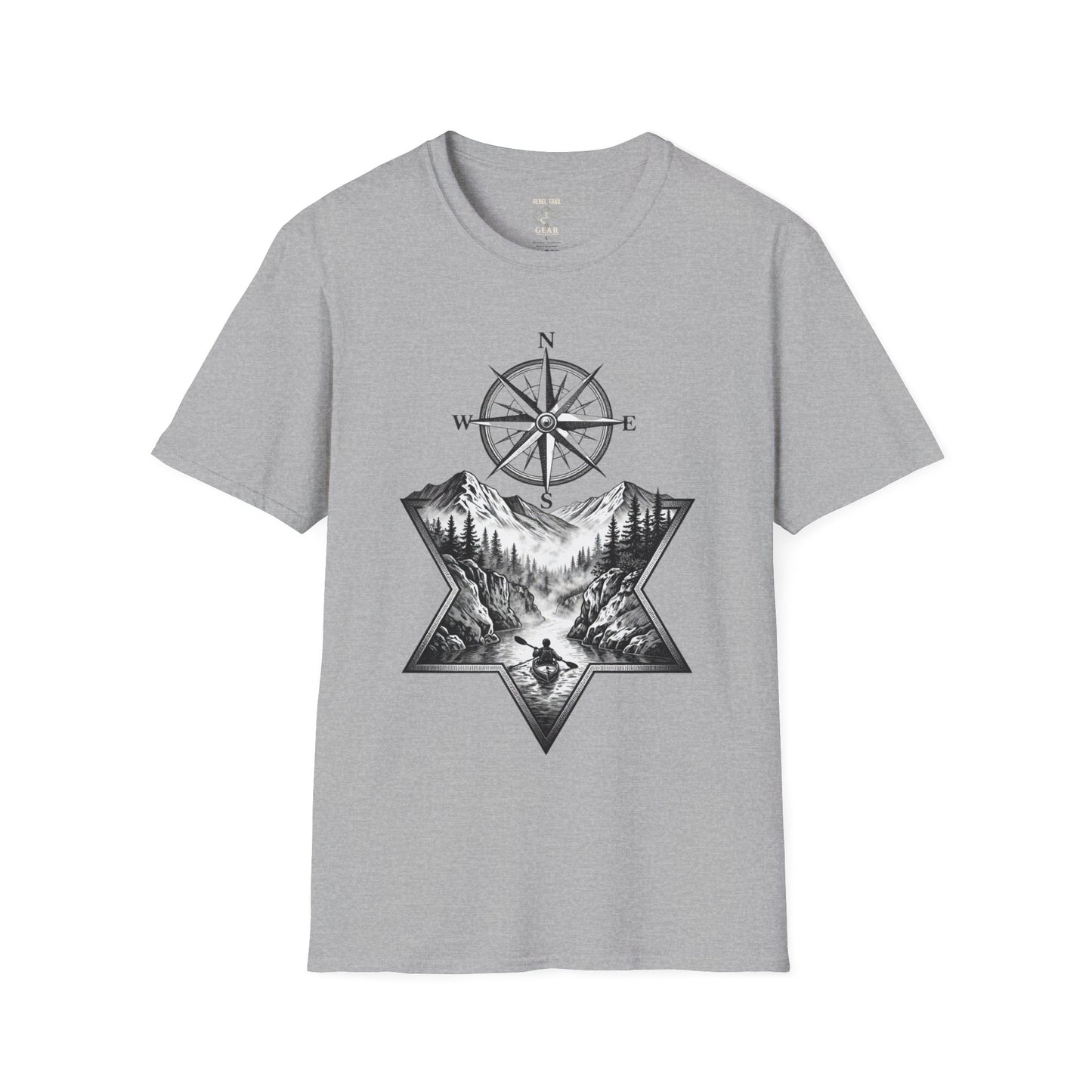 Compass & Mountain T-Shirt — Adventure Travel Graphic Tee