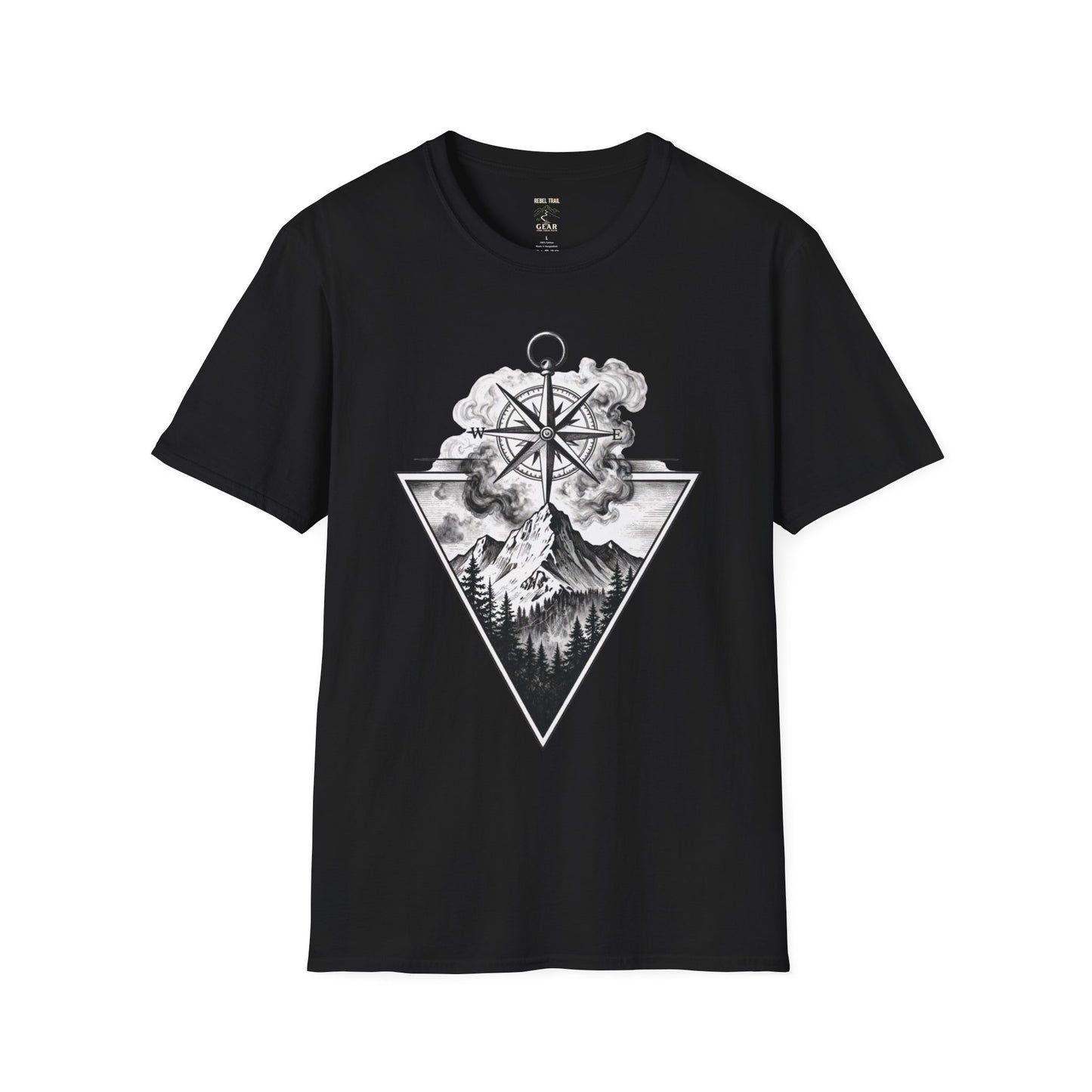 Compass & Mountain Graphic Tee — Adventure Travel Shirt