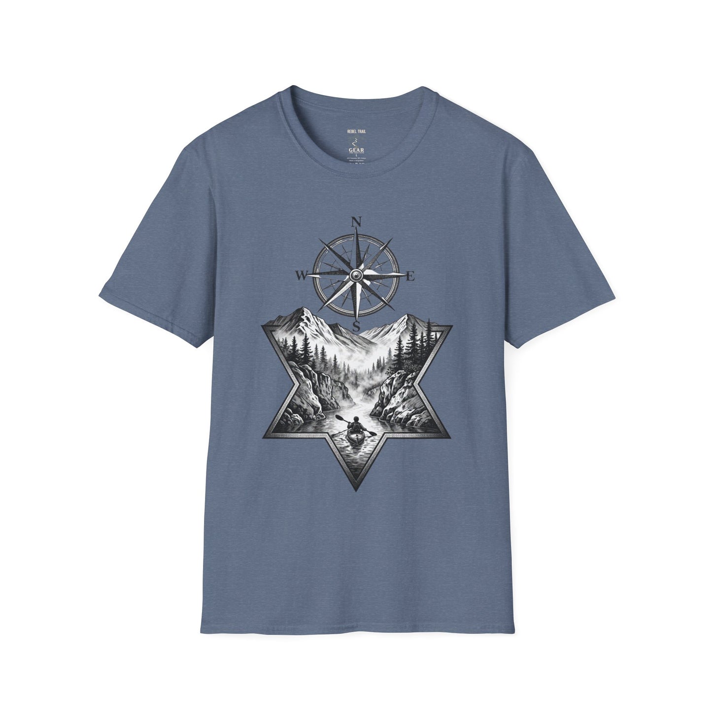 Compass & Mountain T-Shirt — Adventure Travel Graphic Tee