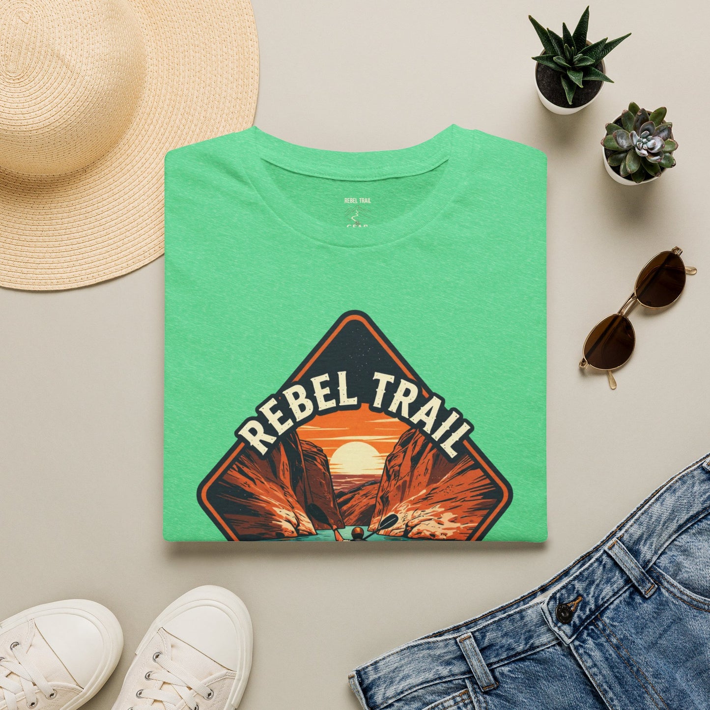 Rebel Trail Canyon Crusher T‑Shirt — Retro Desert Adventure Graphic Tee