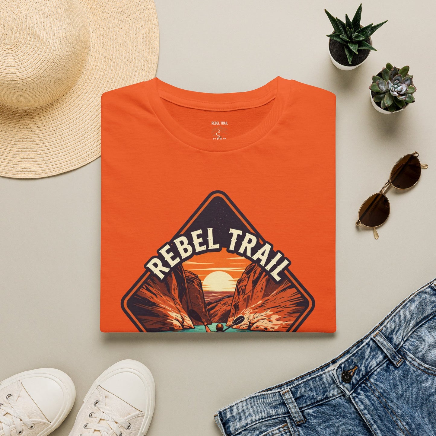 Rebel Trail Canyon Crusher T‑Shirt — Retro Desert Adventure Graphic Tee