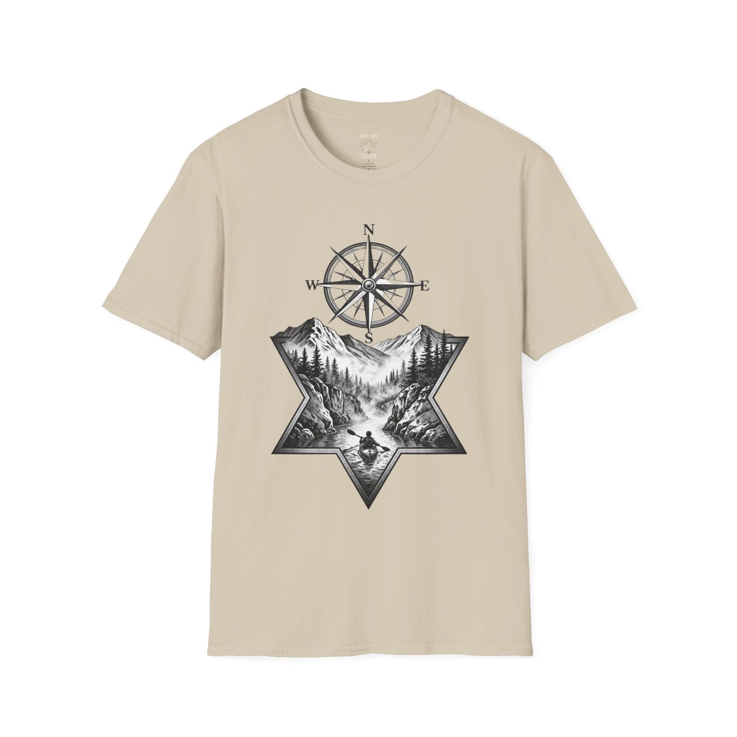 Compass & Mountain T-Shirt — Adventure Travel Graphic Tee