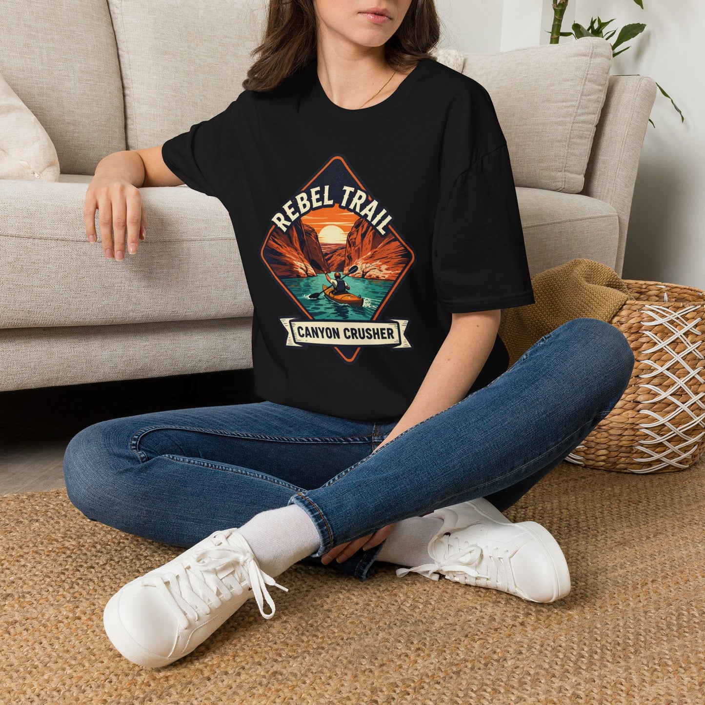Rebel Trail Canyon Crusher T‑Shirt — Retro Desert Adventure Graphic Tee