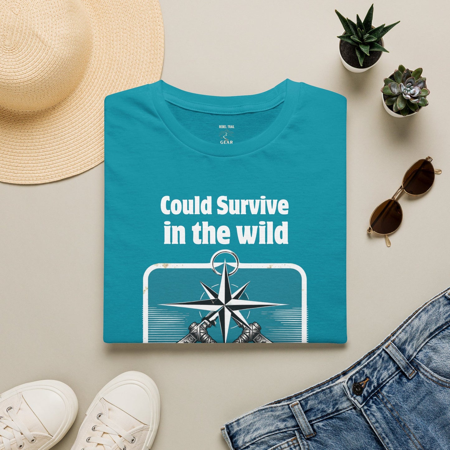 Could Survive in the Wild T-Shirt — Funny Camping Outdoor Tee ("Could Survive in the wild / choose not to")