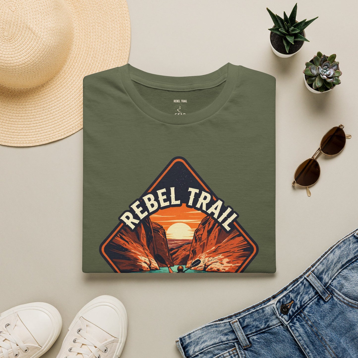 Rebel Trail Canyon Crusher T‑Shirt — Retro Desert Adventure Graphic Tee