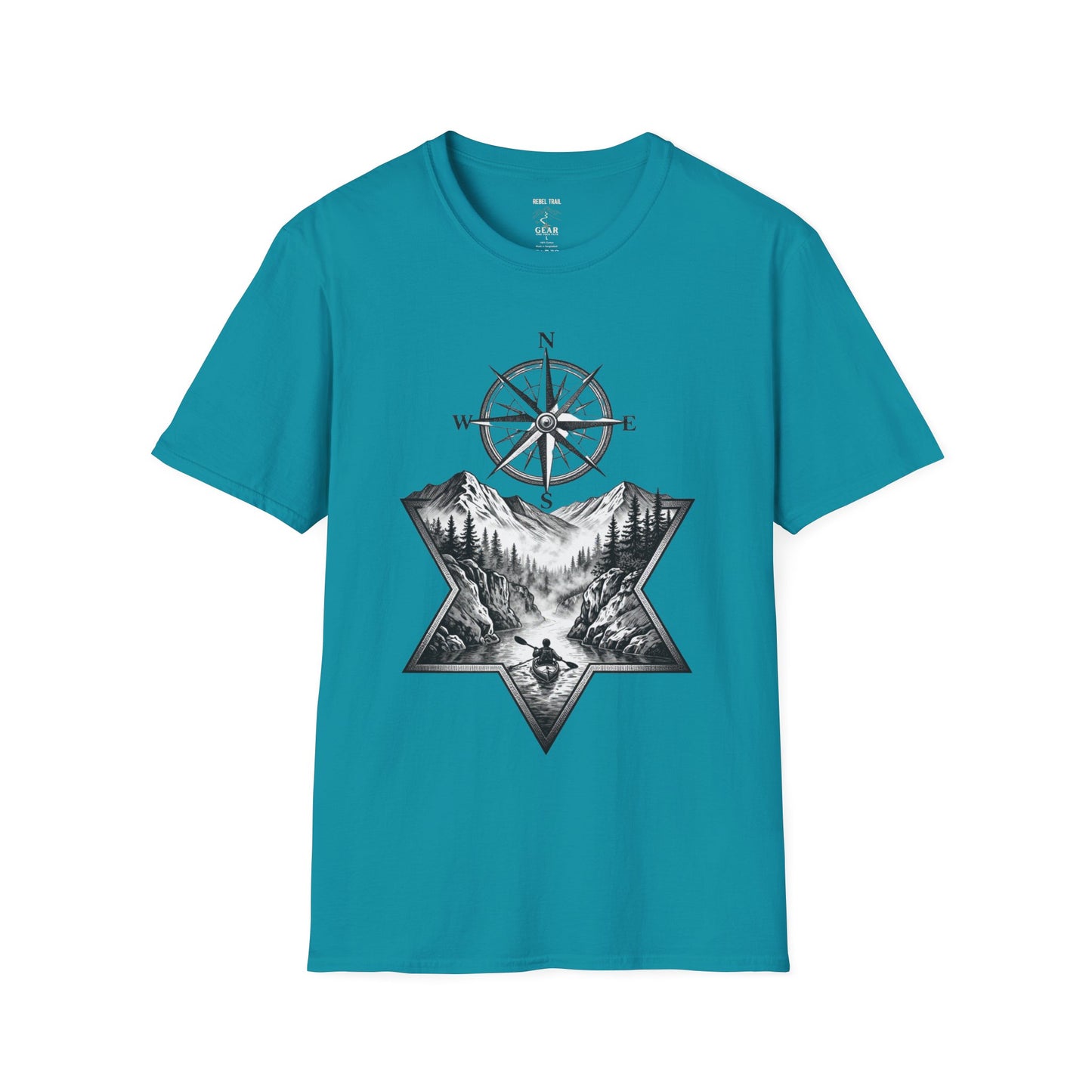 Compass & Mountain T-Shirt — Adventure Travel Graphic Tee