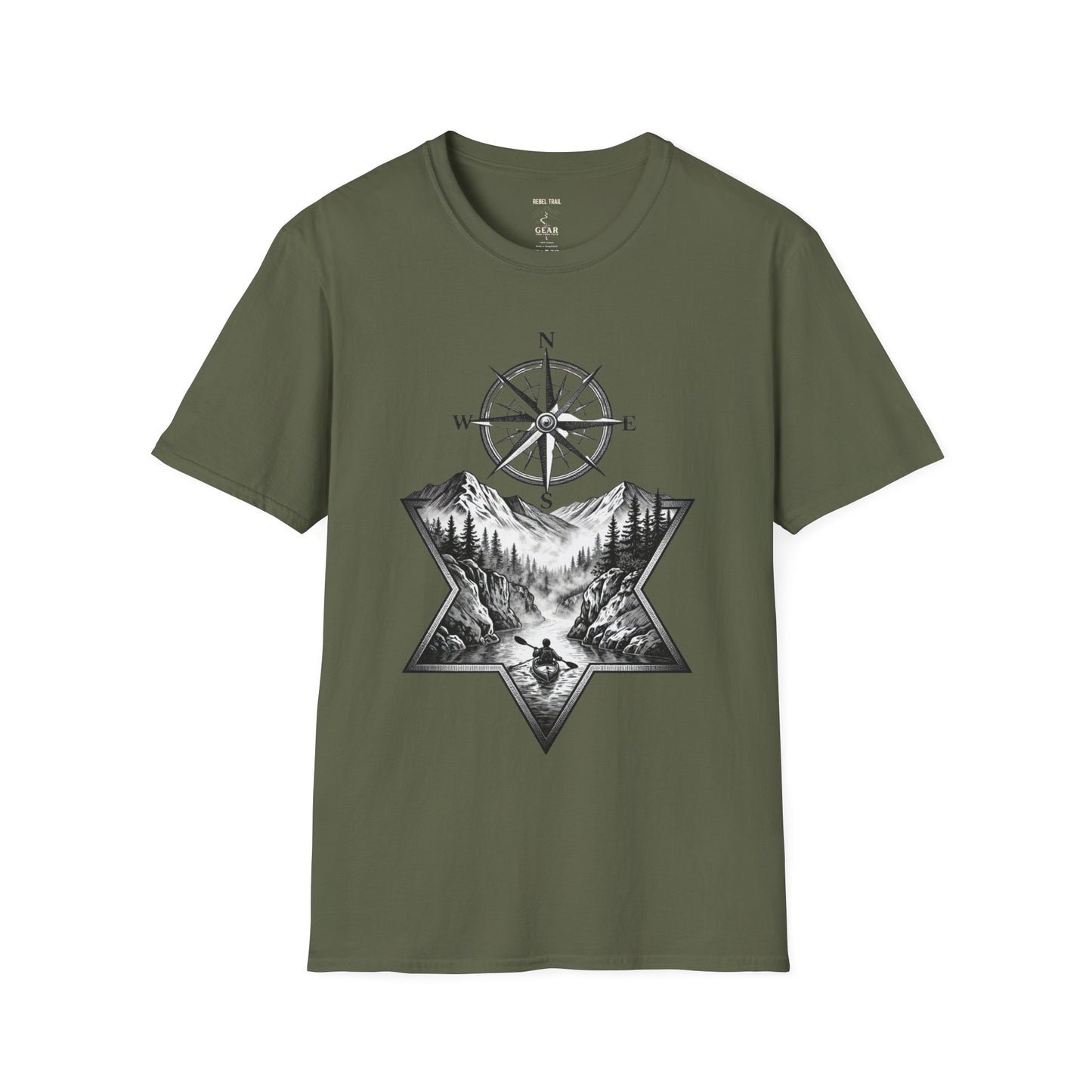 Compass & Mountain T-Shirt — Adventure Travel Graphic Tee