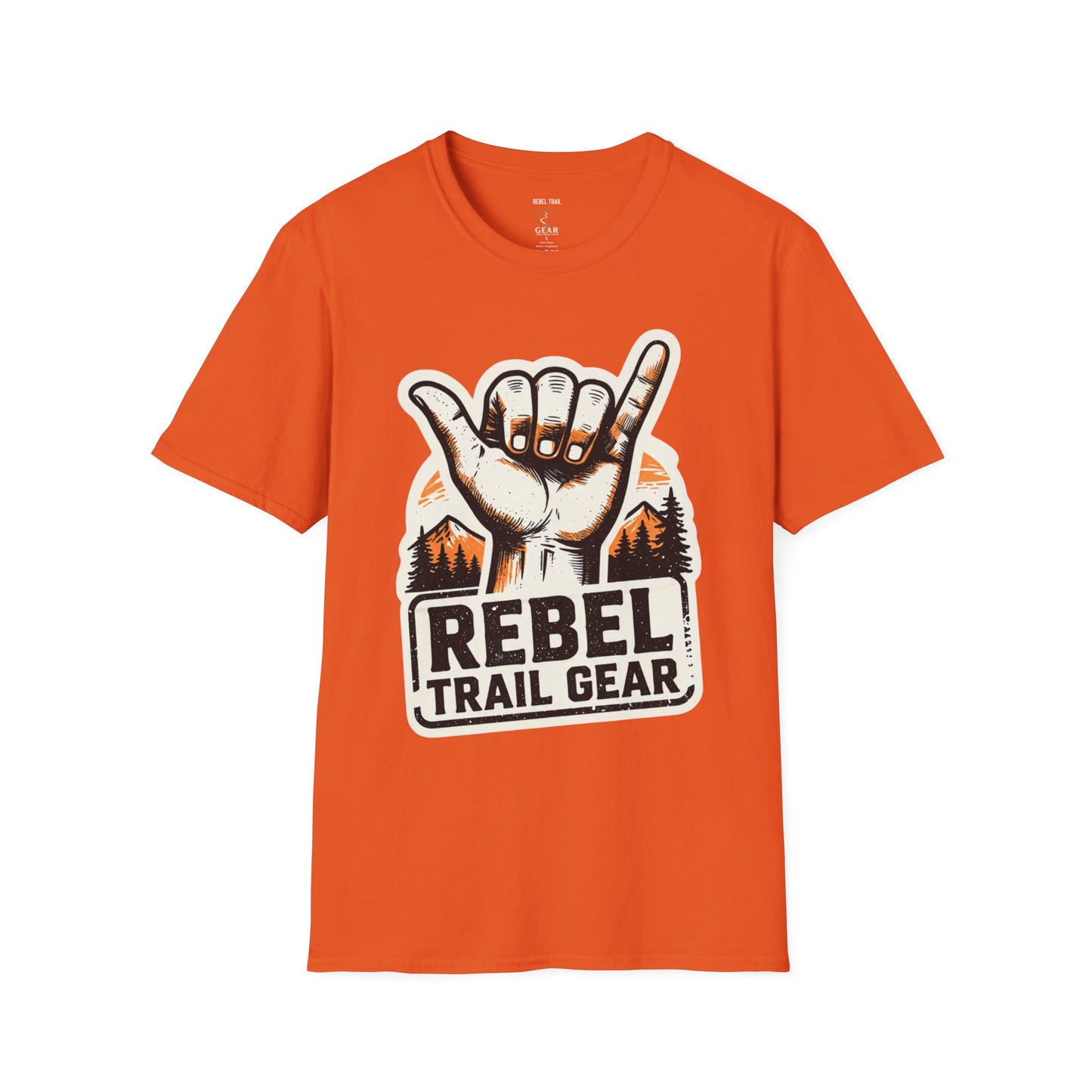 Shaka Hand Trail T‑Shirt — Rebel Trail Gear Outdoor Adventure Tee