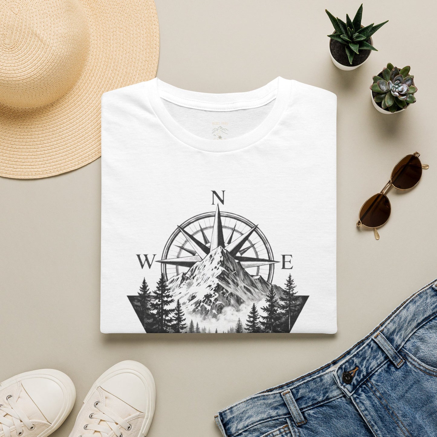 Mountain Compass T‑Shirt — Vintage Wilderness Adventure Tee