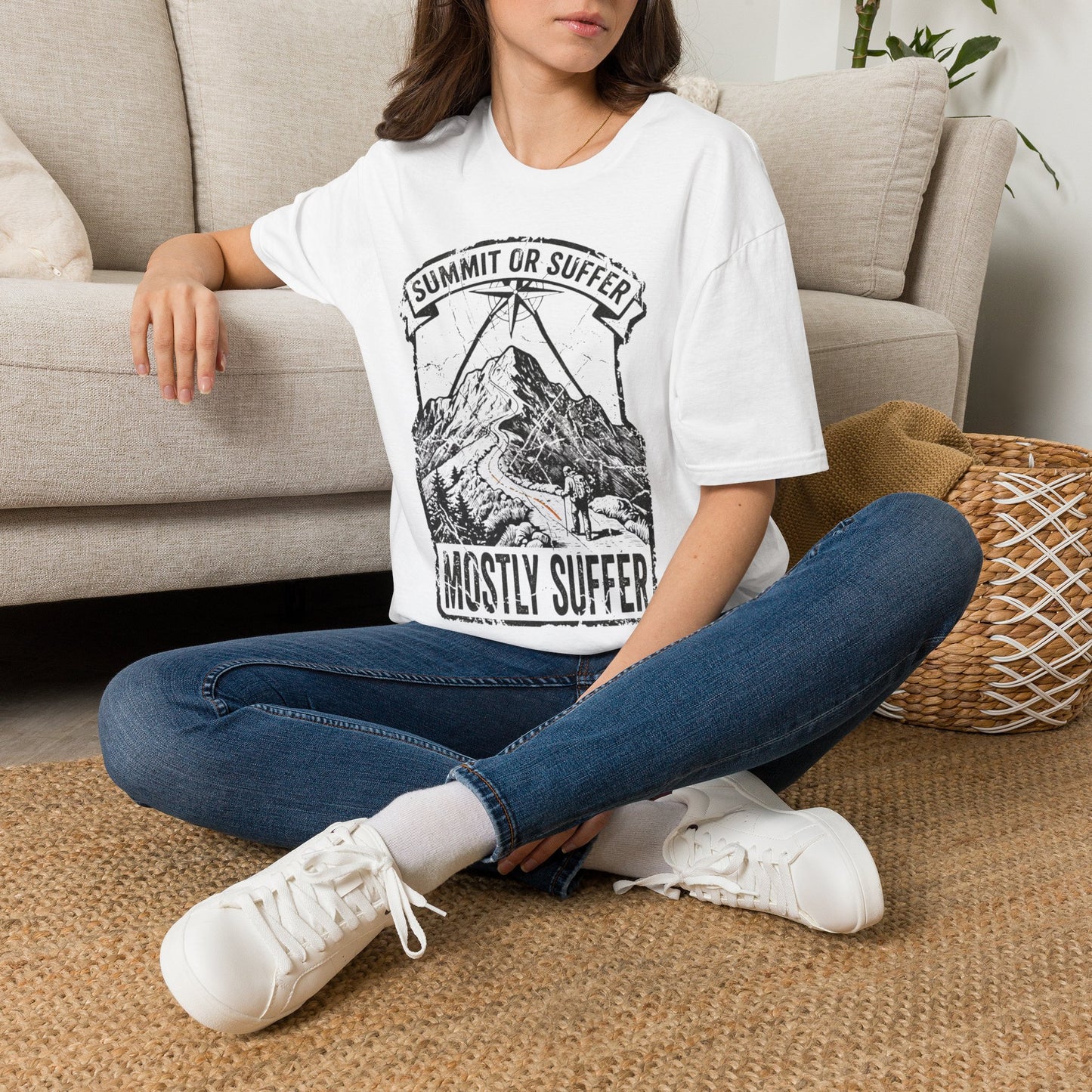Summit or Suffer Mountain T-Shirt — Funny Hiking Outdoor Adventure Tee