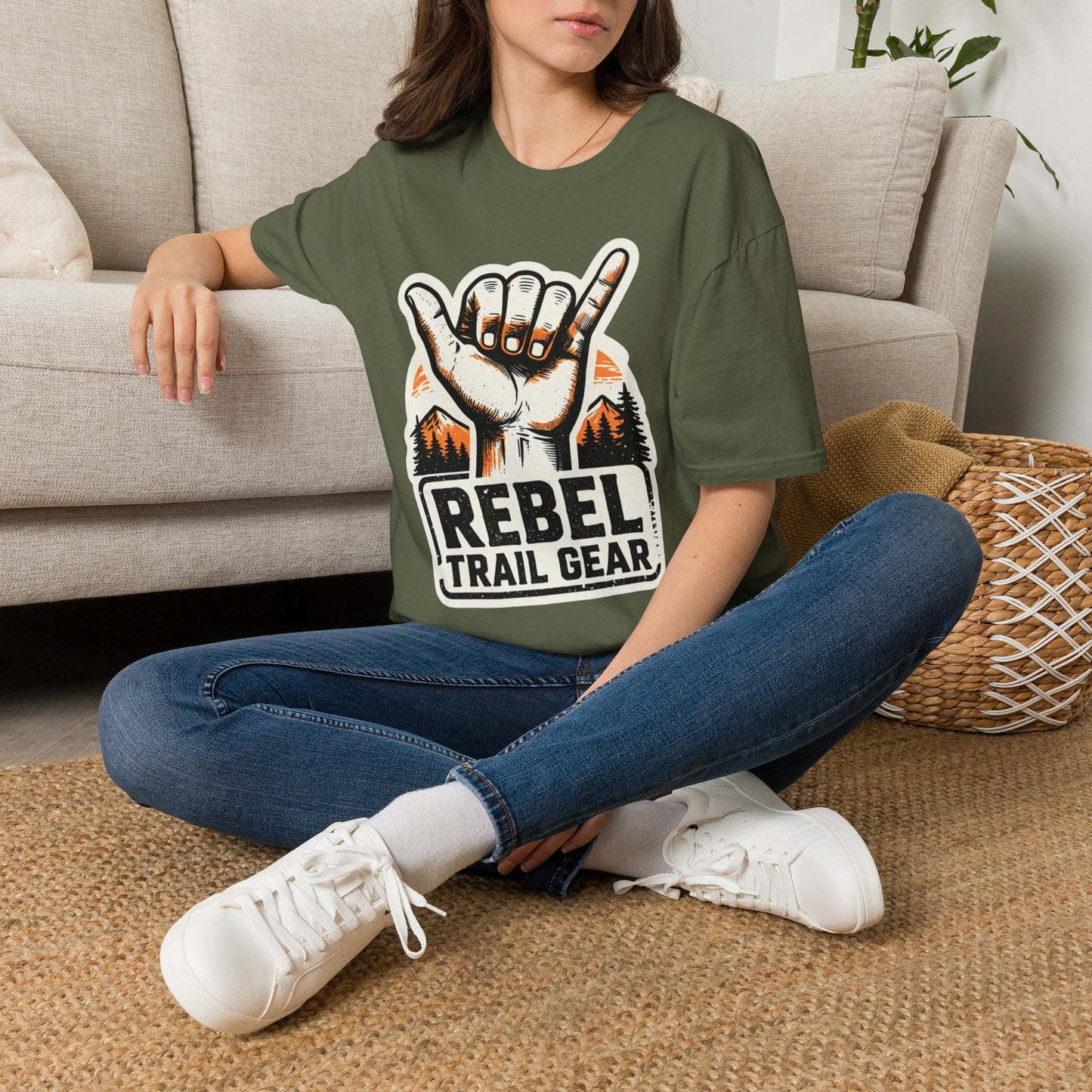 Shaka Hand Trail T‑Shirt — Rebel Trail Gear Outdoor Adventure Tee