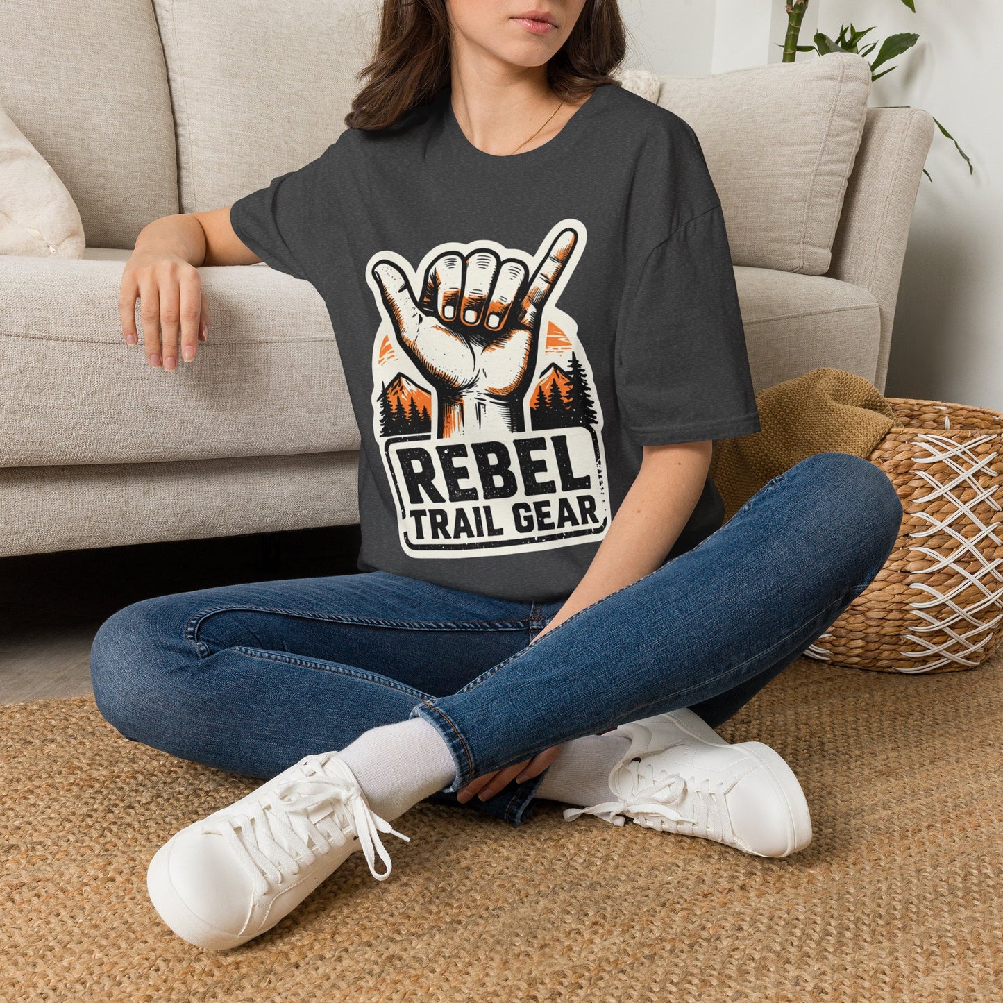 Shaka Hand Trail T‑Shirt — Rebel Trail Gear Outdoor Adventure Tee