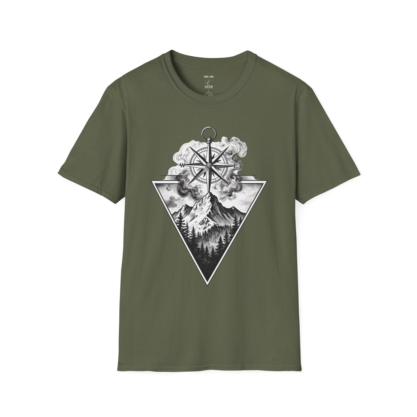 Compass & Mountain Graphic Tee — Adventure Travel Shirt