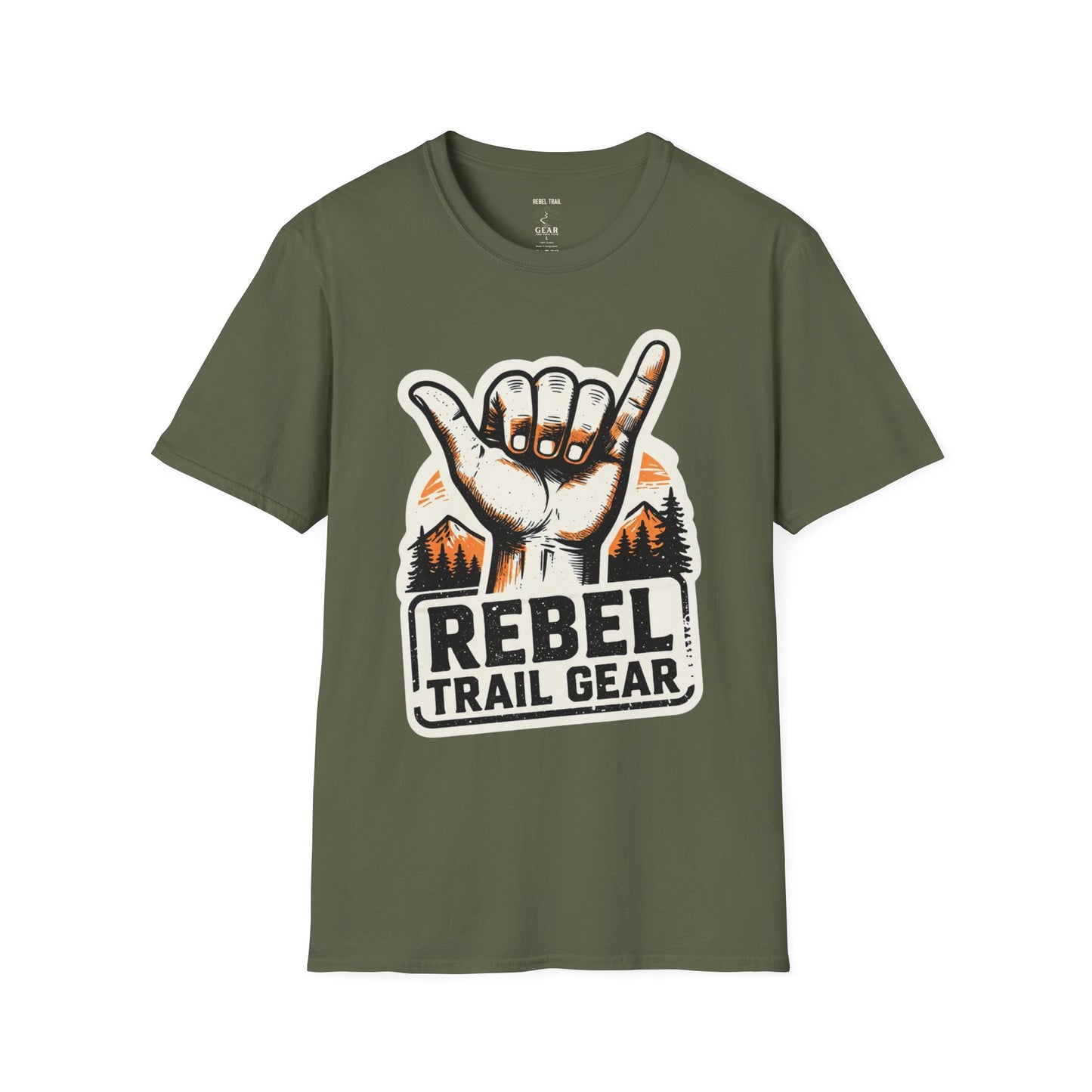Shaka Hand Trail T‑Shirt — Rebel Trail Gear Outdoor Adventure Tee