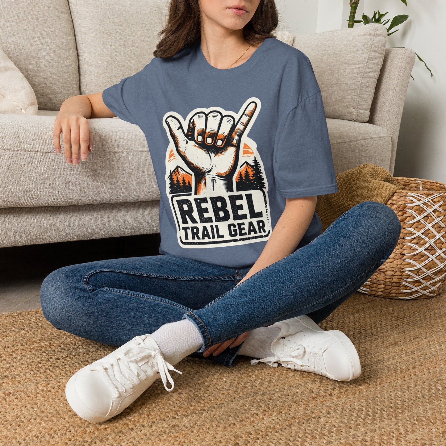 Shaka Hand Trail T‑Shirt — Rebel Trail Gear Outdoor Adventure Tee