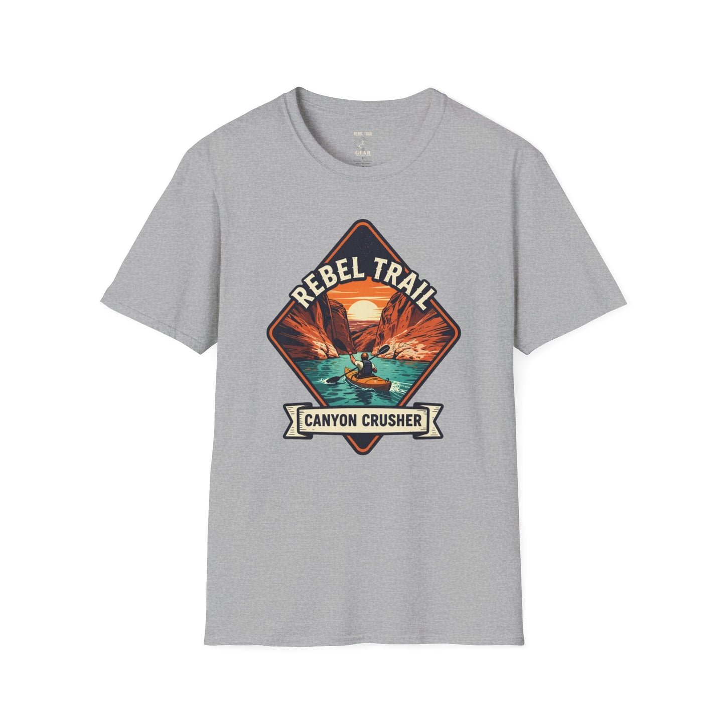 Rebel Trail Canyon Crusher T‑Shirt — Retro Desert Adventure Graphic Tee