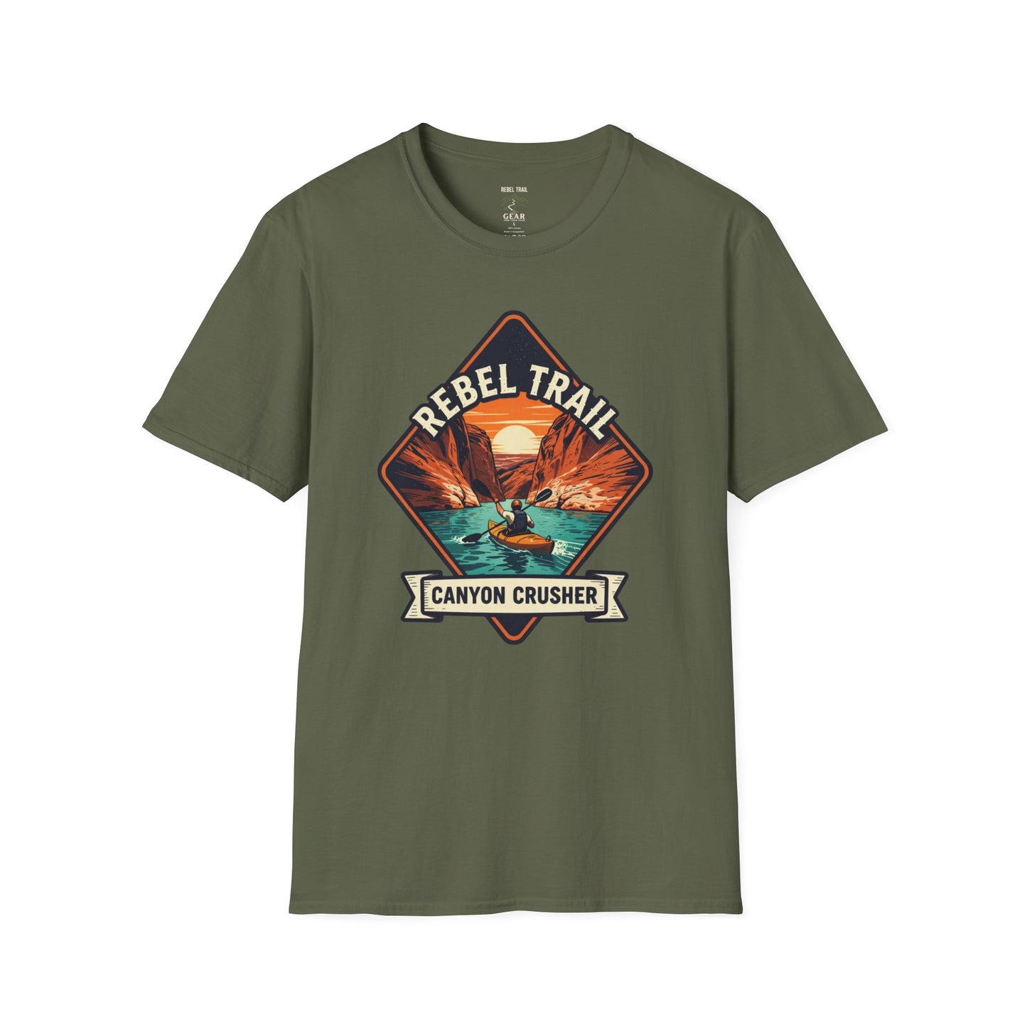 Rebel Trail Canyon Crusher T‑Shirt — Retro Desert Adventure Graphic Tee