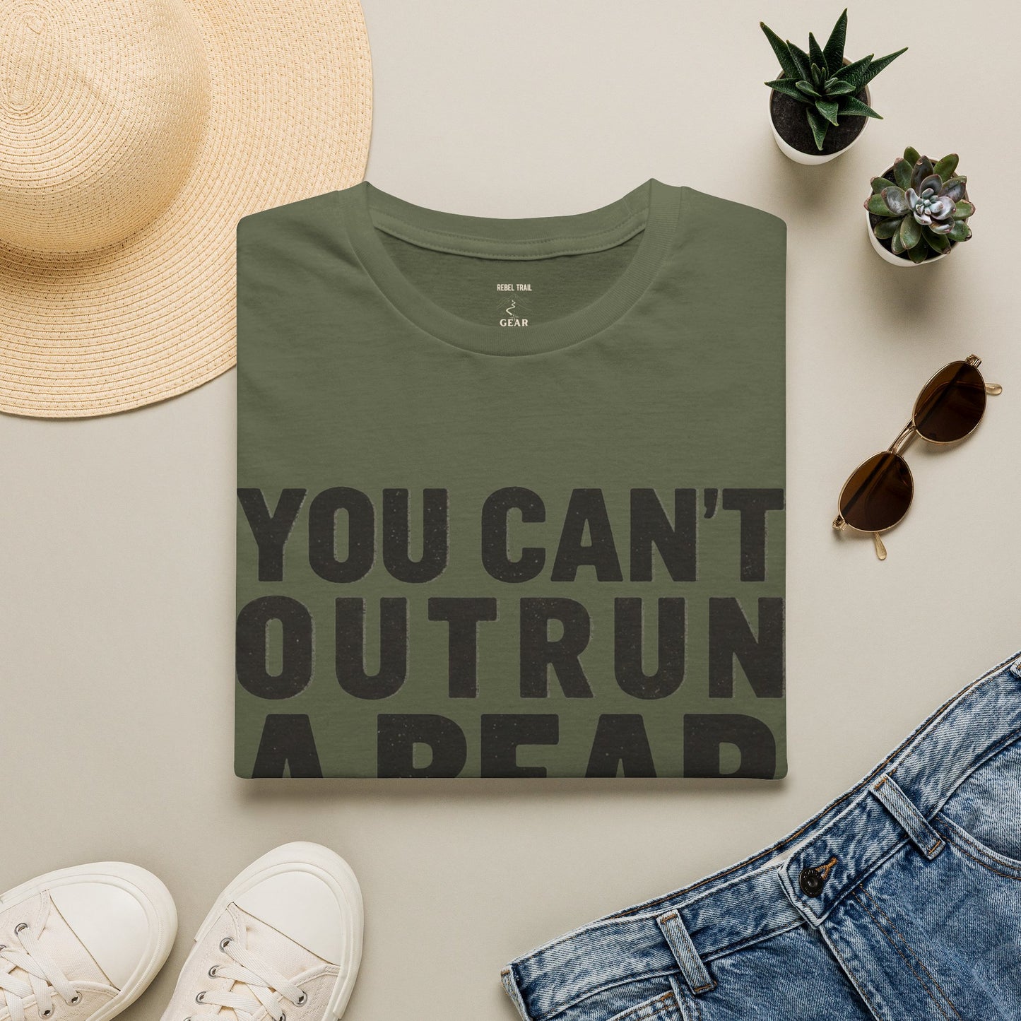 You Can't Outrun a Bear T‑Shirt — Funny Outdoor Humor Tee