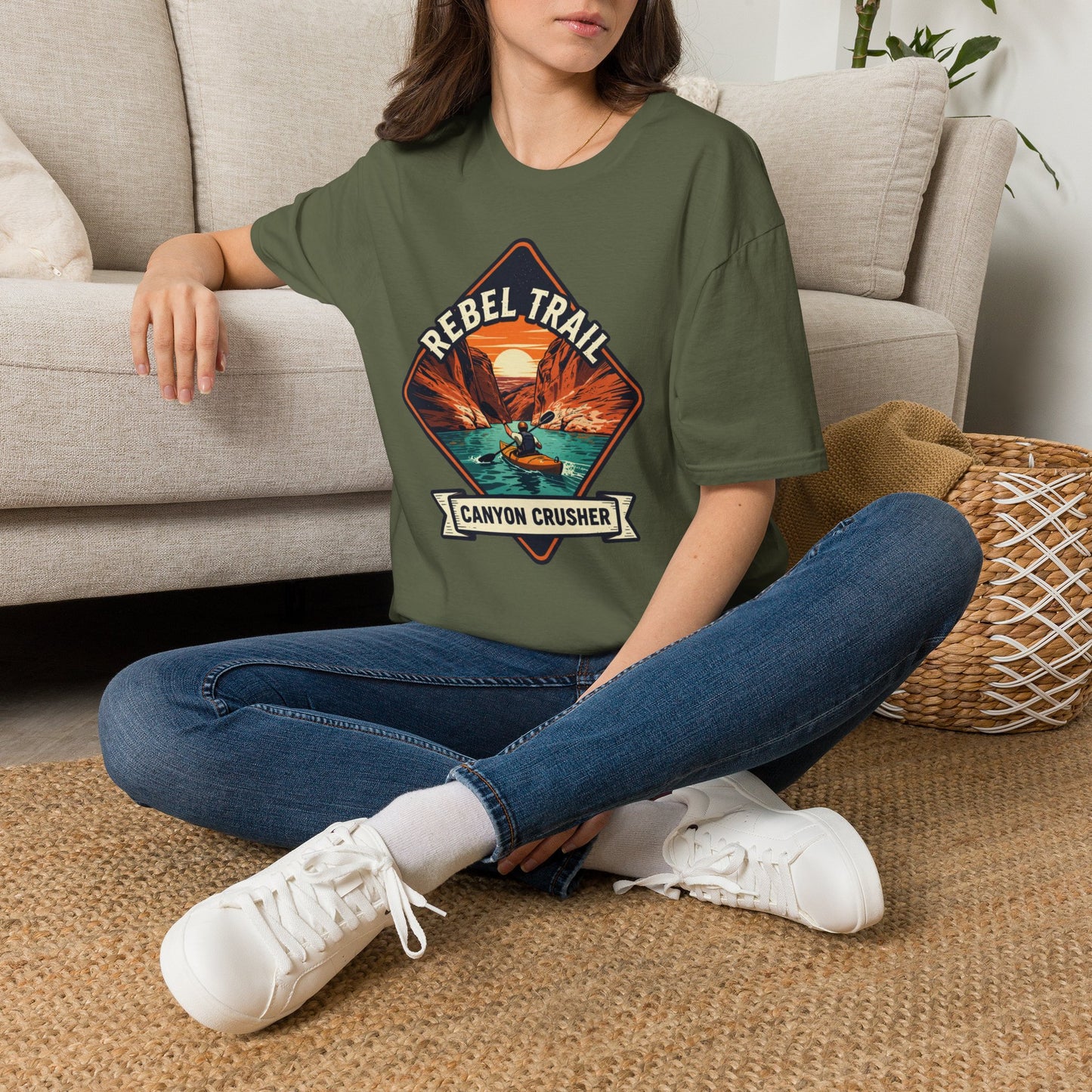 Rebel Trail Canyon Crusher T‑Shirt — Retro Desert Adventure Graphic Tee